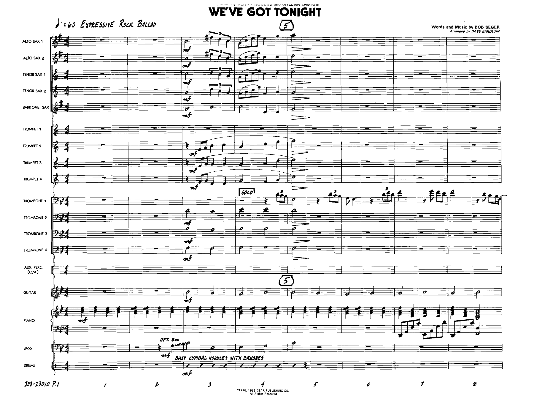 We've Got Tonight — sheet music preview