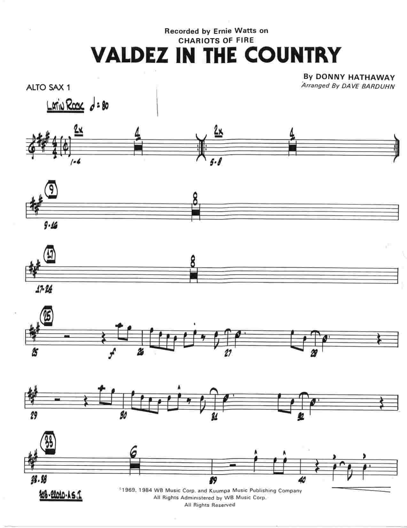 Valdez In The Country — sheet music preview