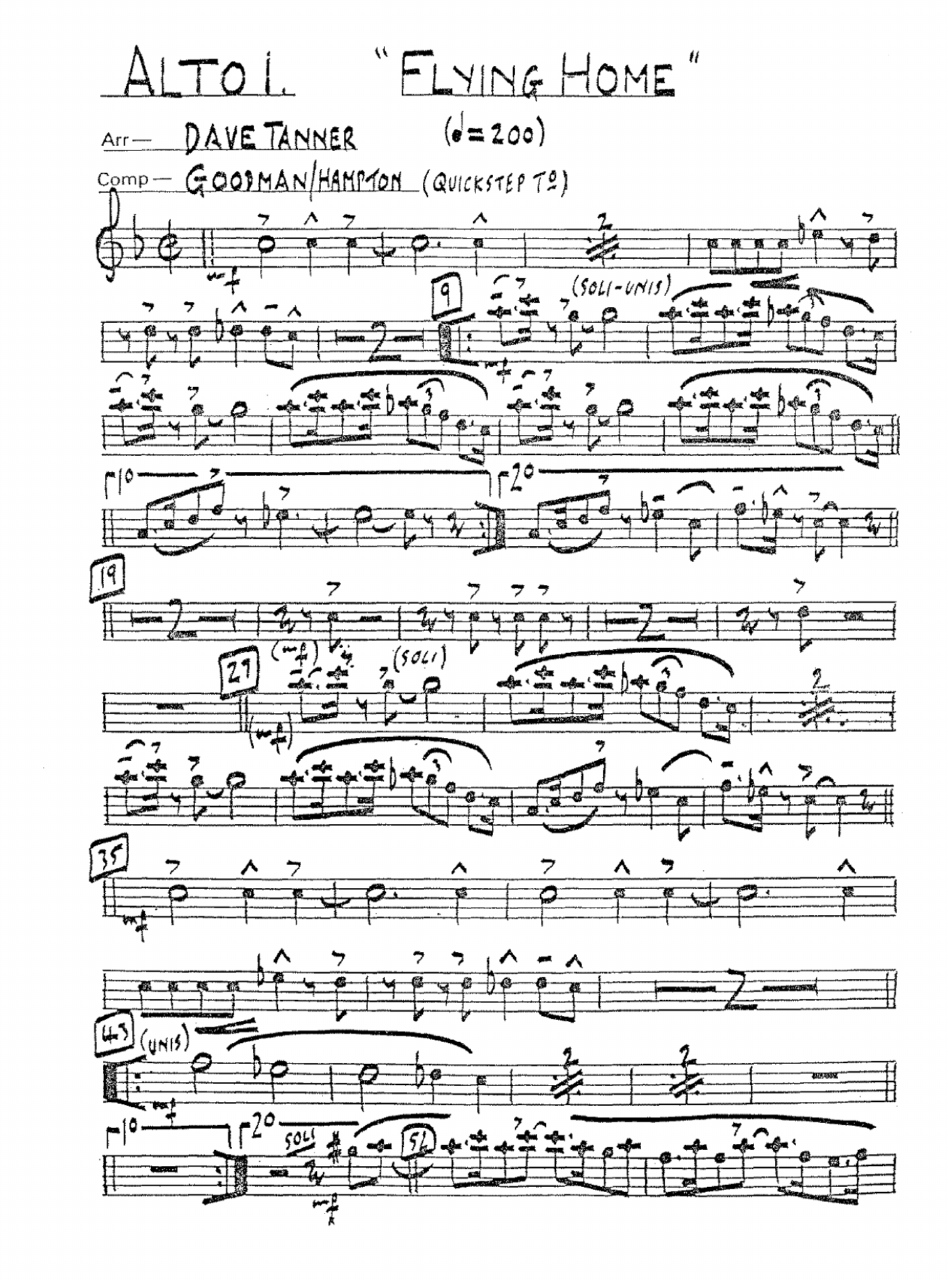 Flying Home (D.Tanner) London Orch. — sheet music preview