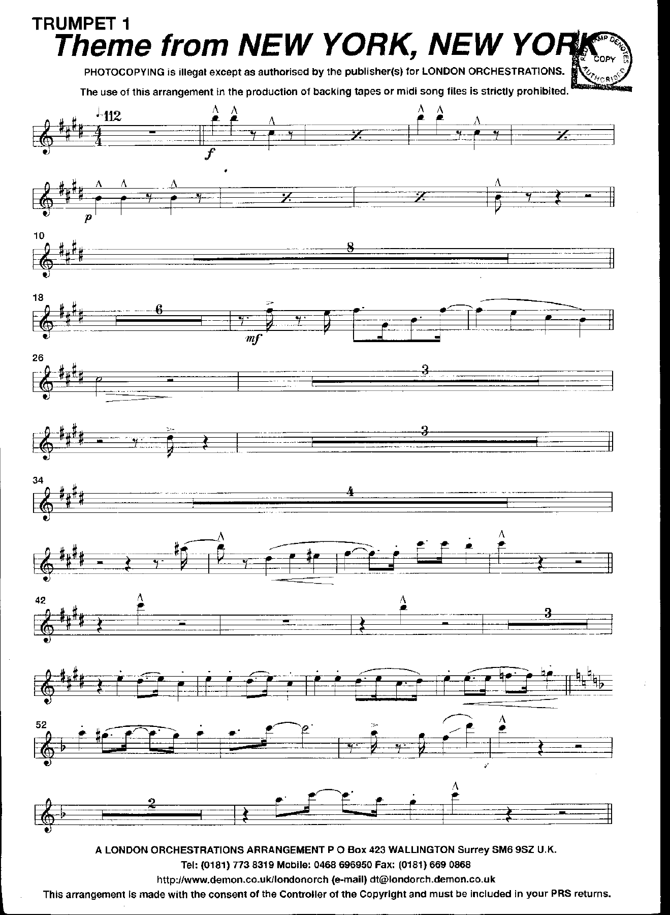 New York New York  (D.Tanner) — sheet music preview