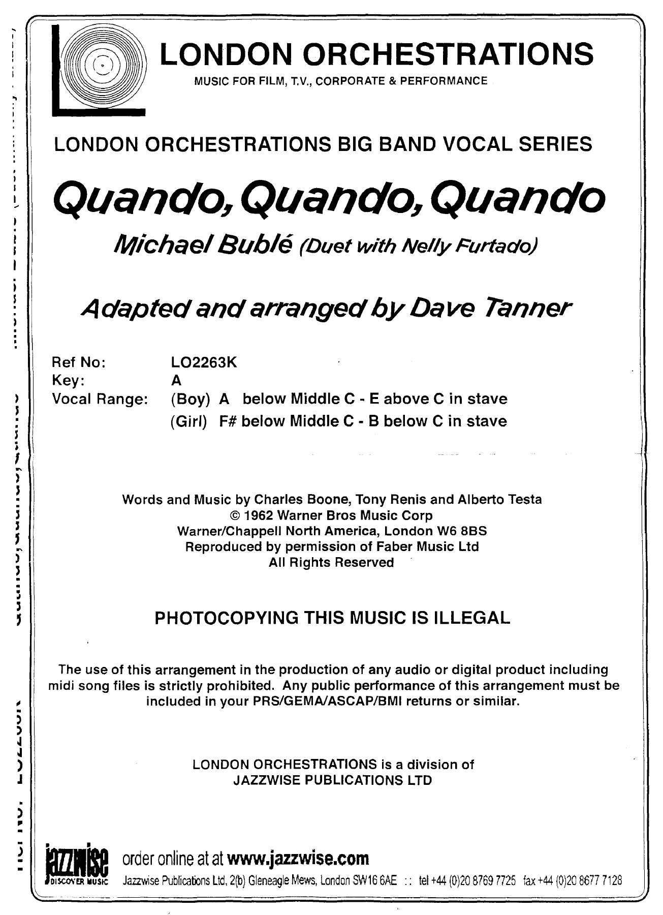 Quando Quando — sheet music preview