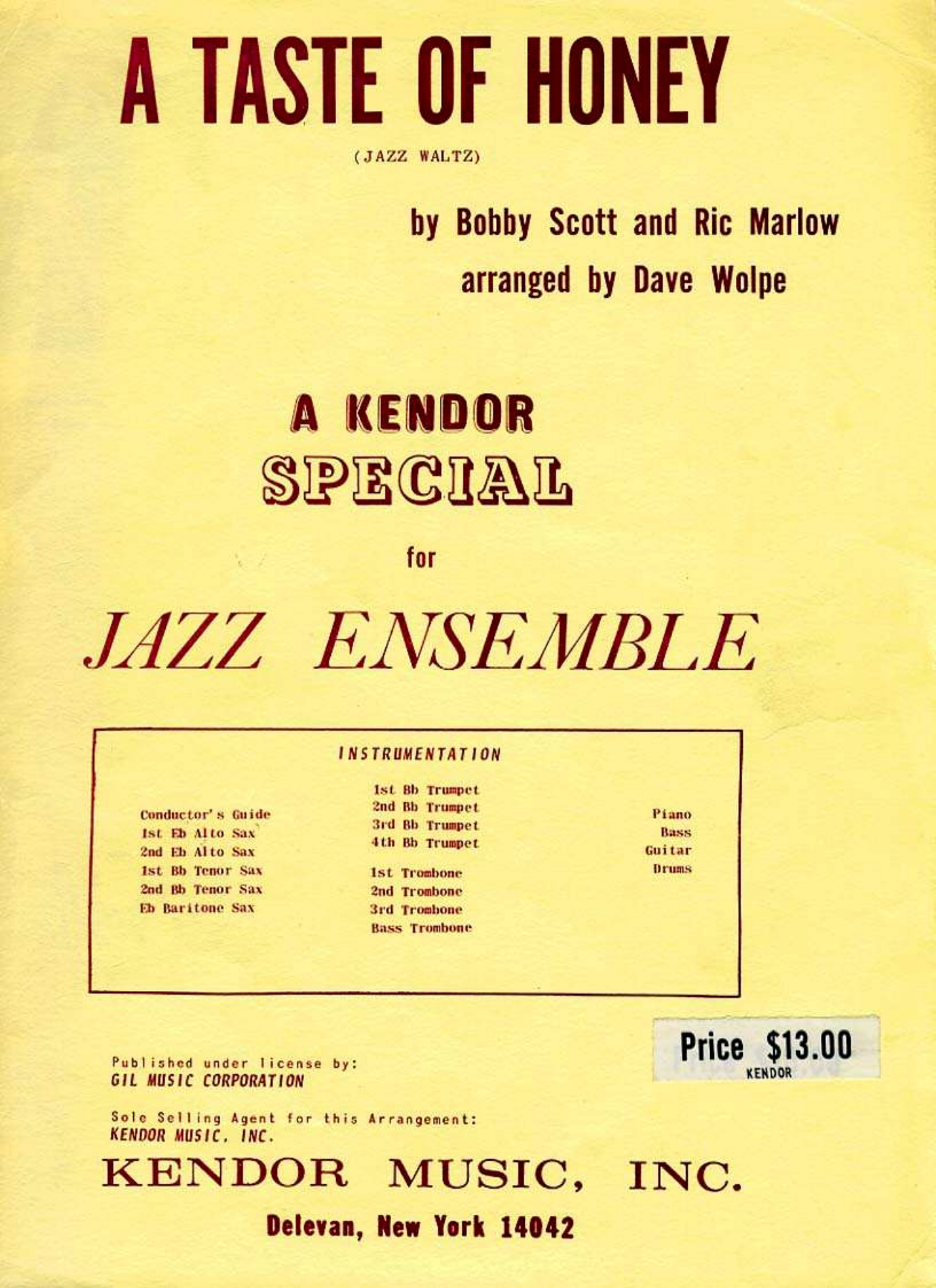 A Taste Of Honey — sheet music preview