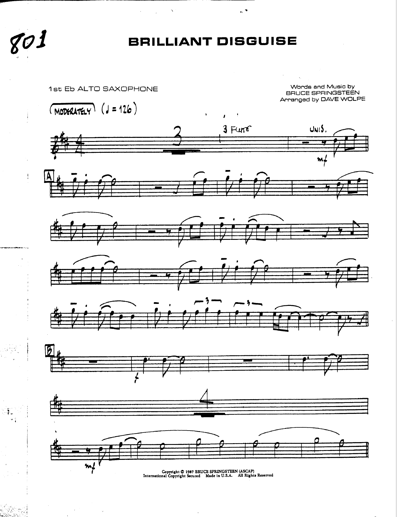 Brilliant Disguise — sheet music preview