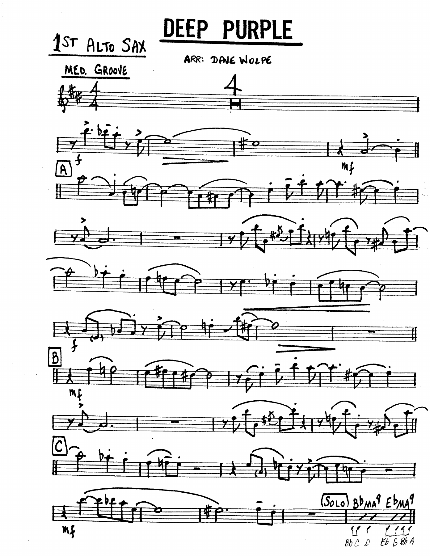 Deep Purple — sheet music preview