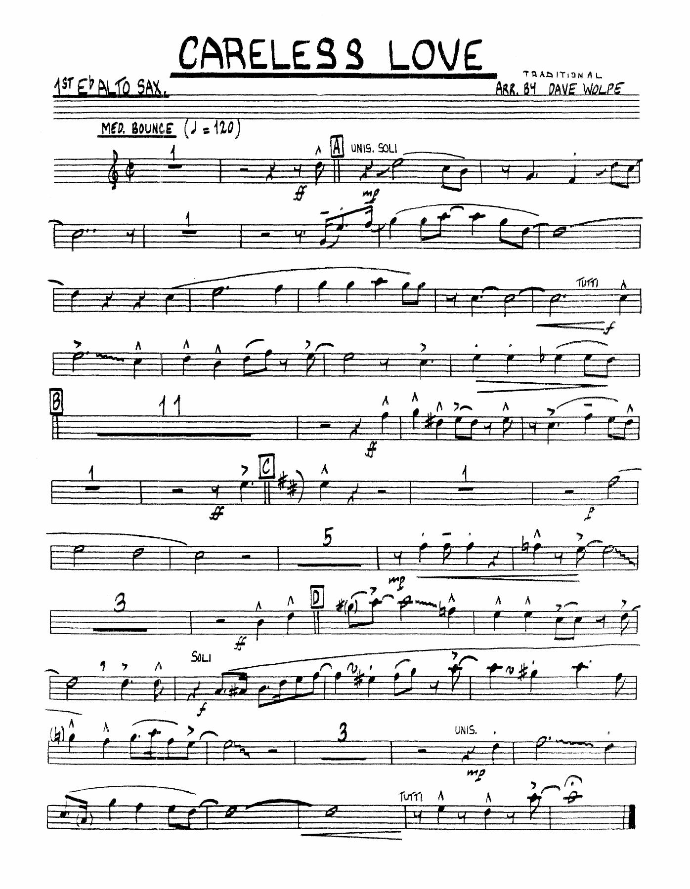 Careless Love — sheet music preview