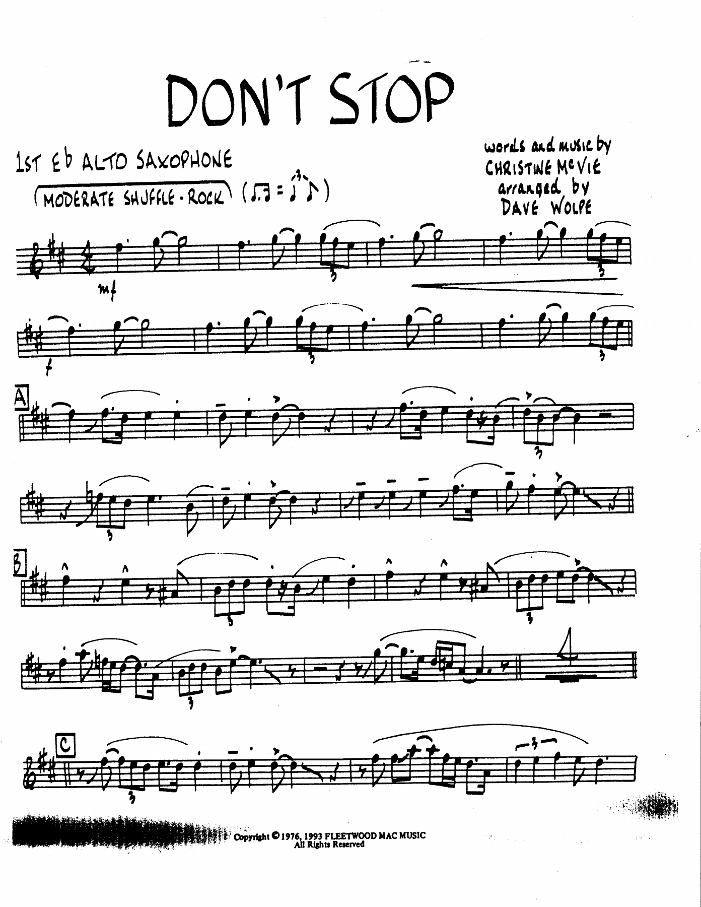Don't Stop — sheet music preview