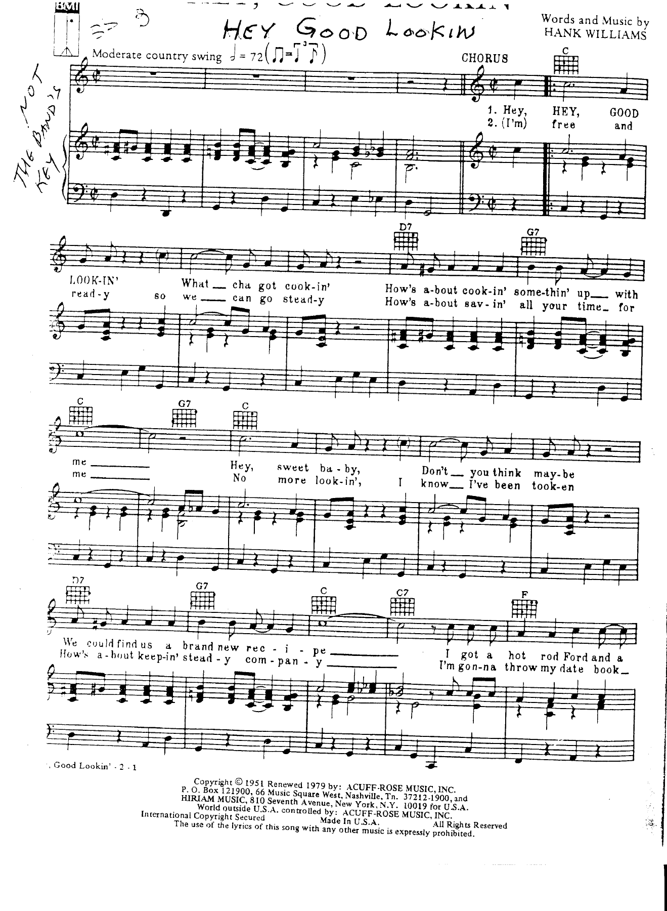 Hey Good Lookin' — sheet music preview