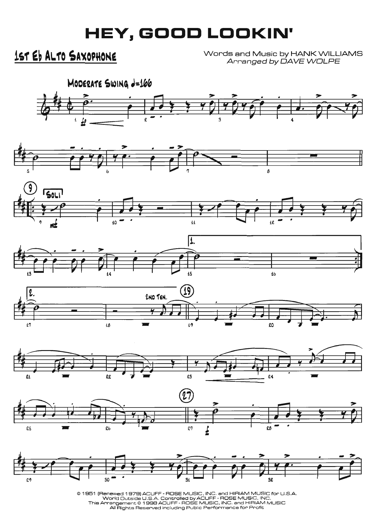Hey Good Lookin' — sheet music preview