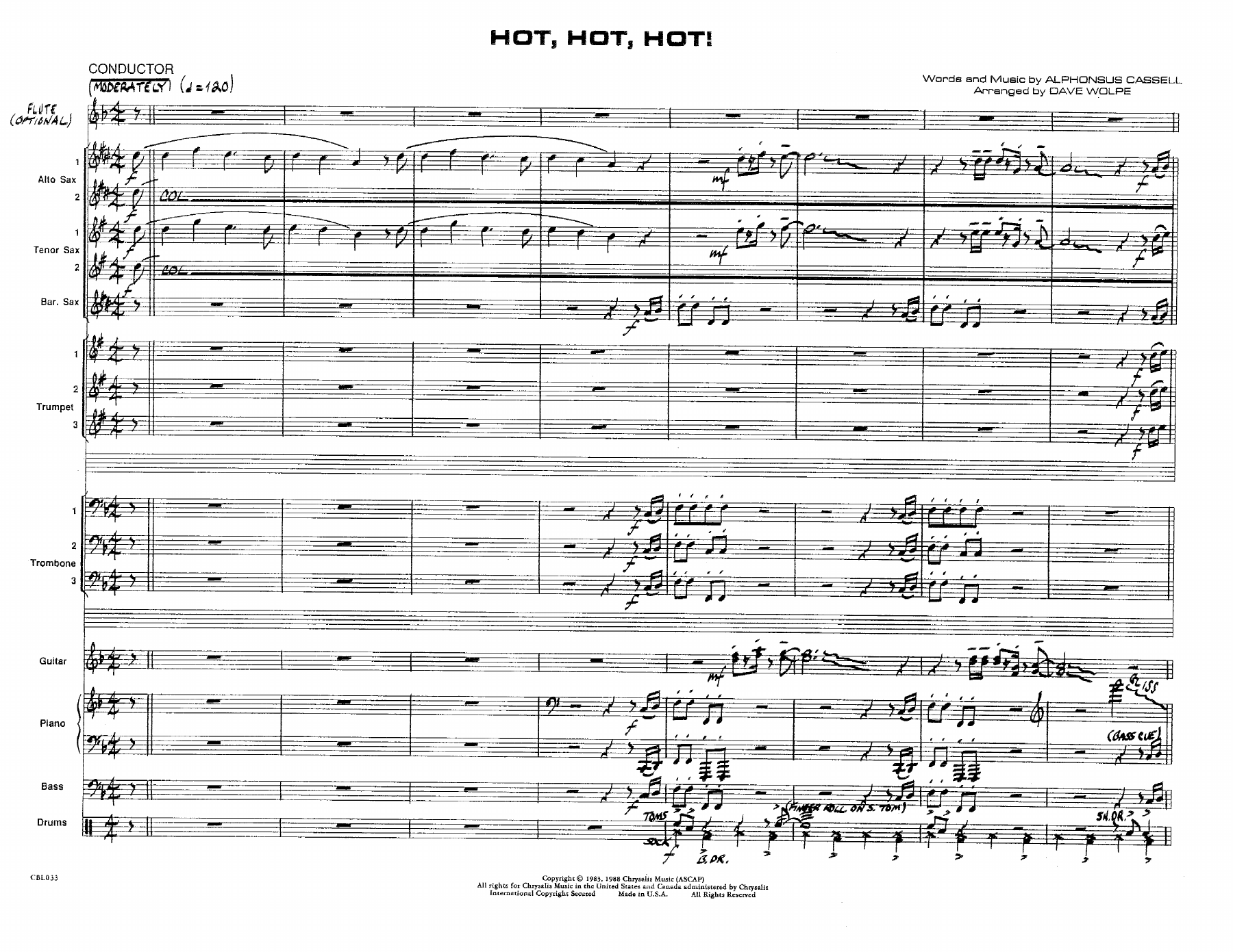 Hot Hot Hot — sheet music preview