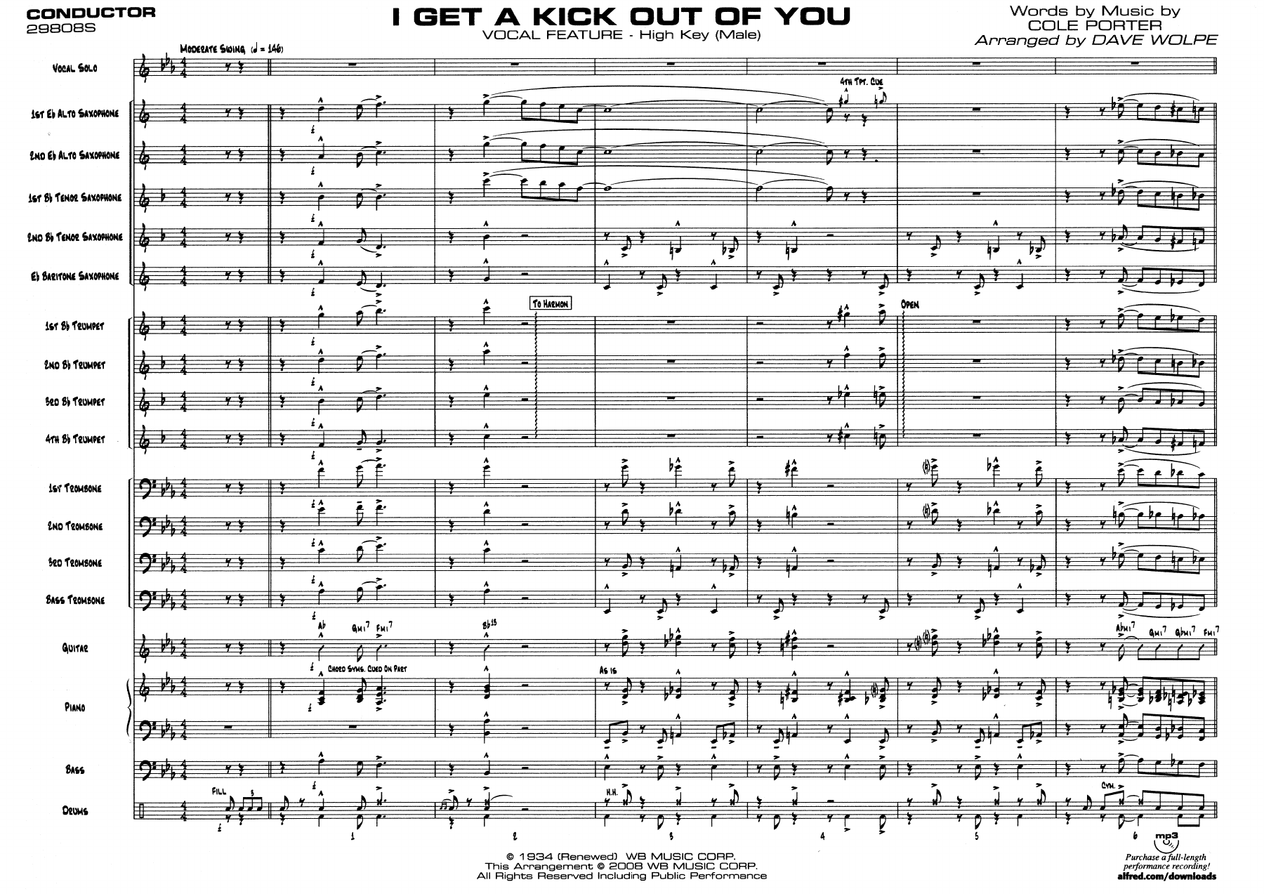 I Get A Kick Out Of You (D.Wolpe) voc — sheet music preview