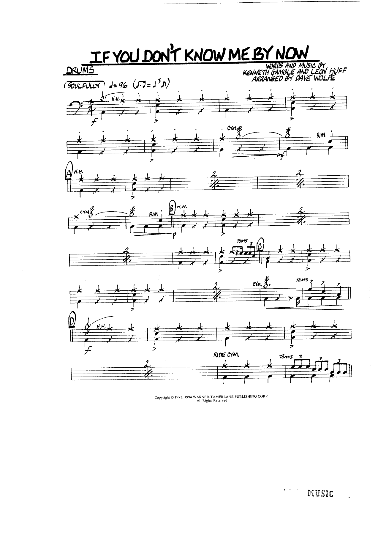 If You Don't Know Me By Now — sheet music preview