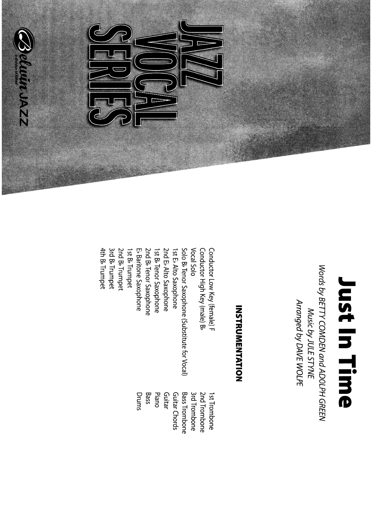 Just In Time (D.Wolpe) Female Voc — sheet music preview