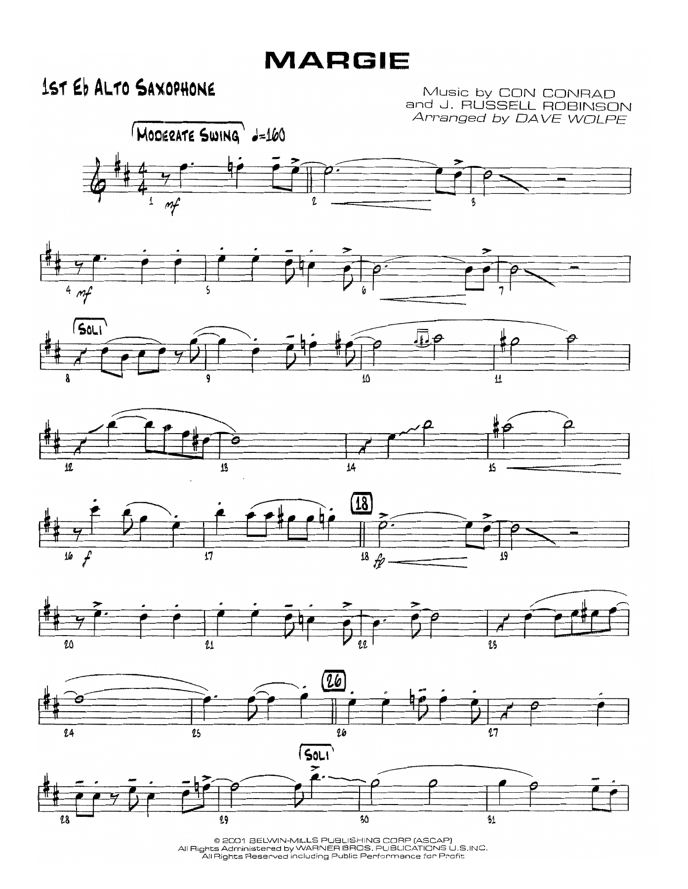 Margie — sheet music preview