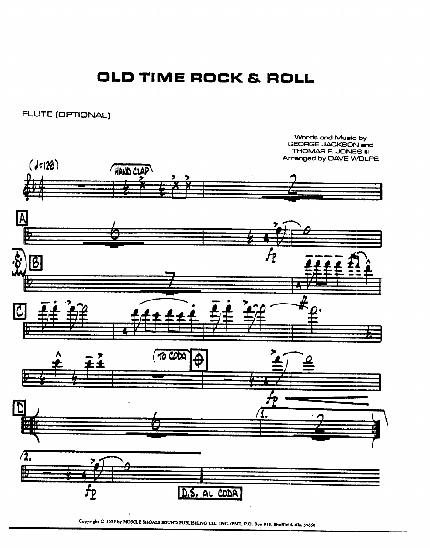 Old Time Rock And Roll — sheet music preview