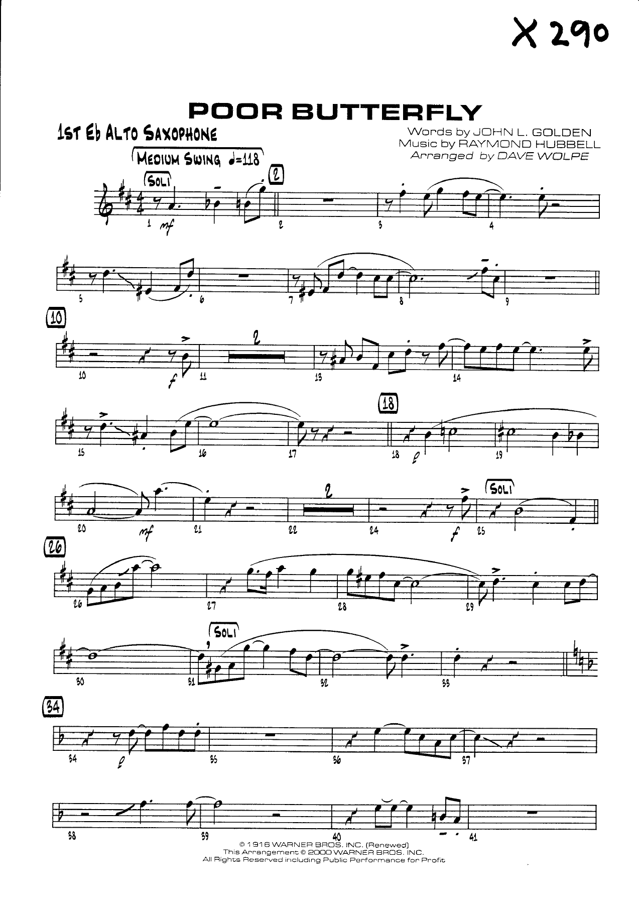 Poor Butterfly — sheet music preview