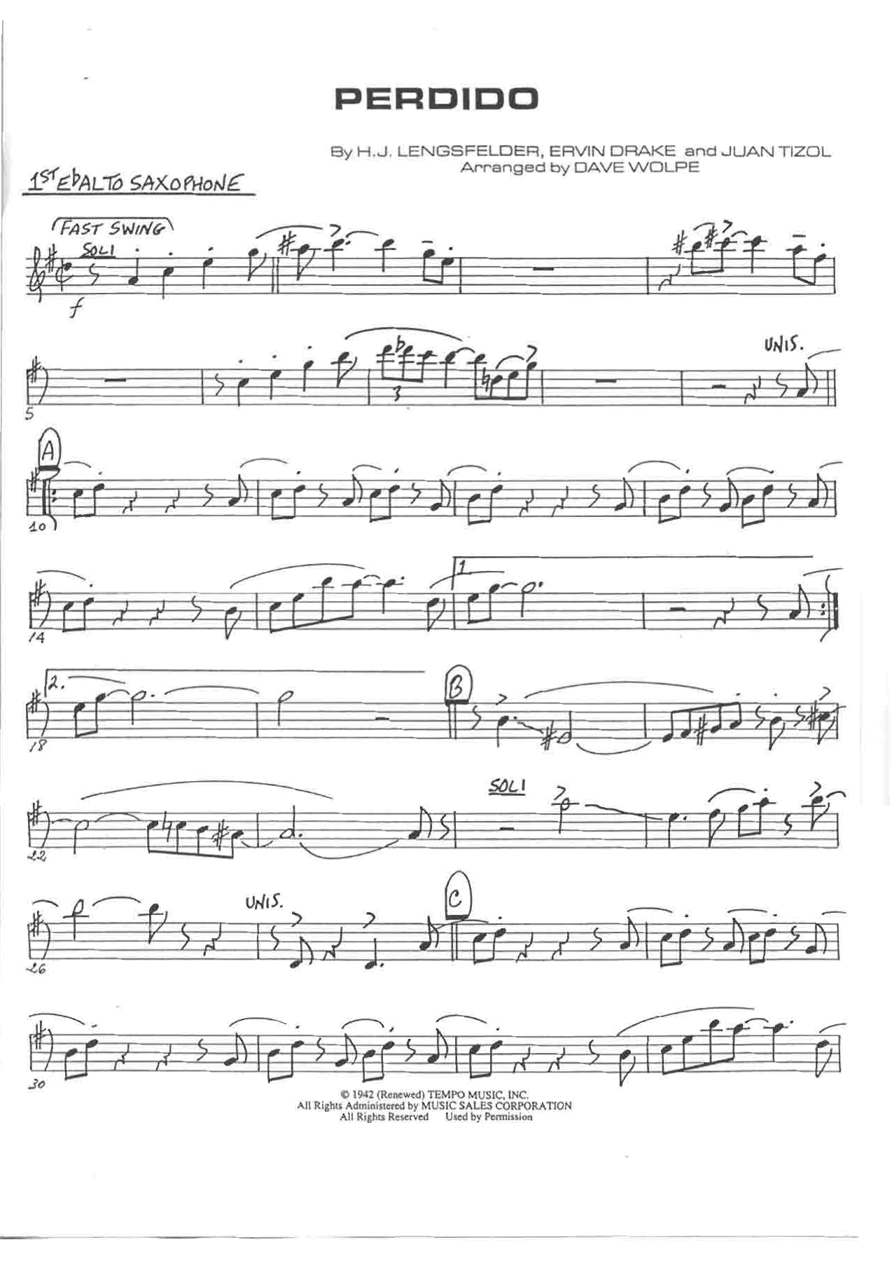 Perdido (D.Wolpe) 2 — sheet music preview