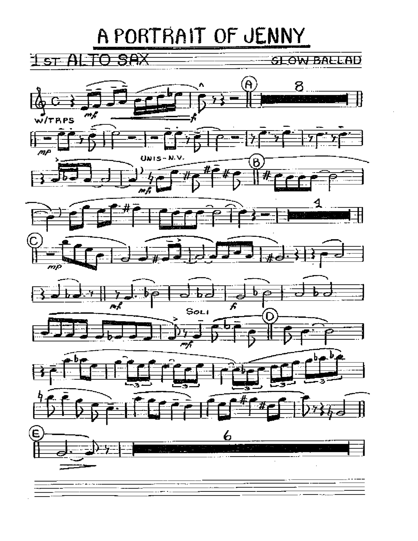 Portrait Of Jenny — sheet music preview