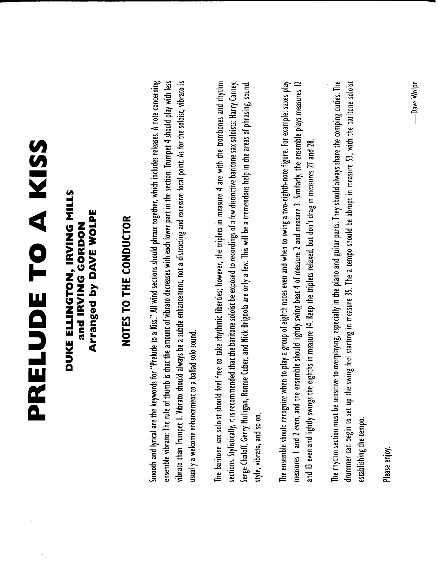 Prelude To A Kiss (D.Wolpe) D.Ellington — sheet music preview