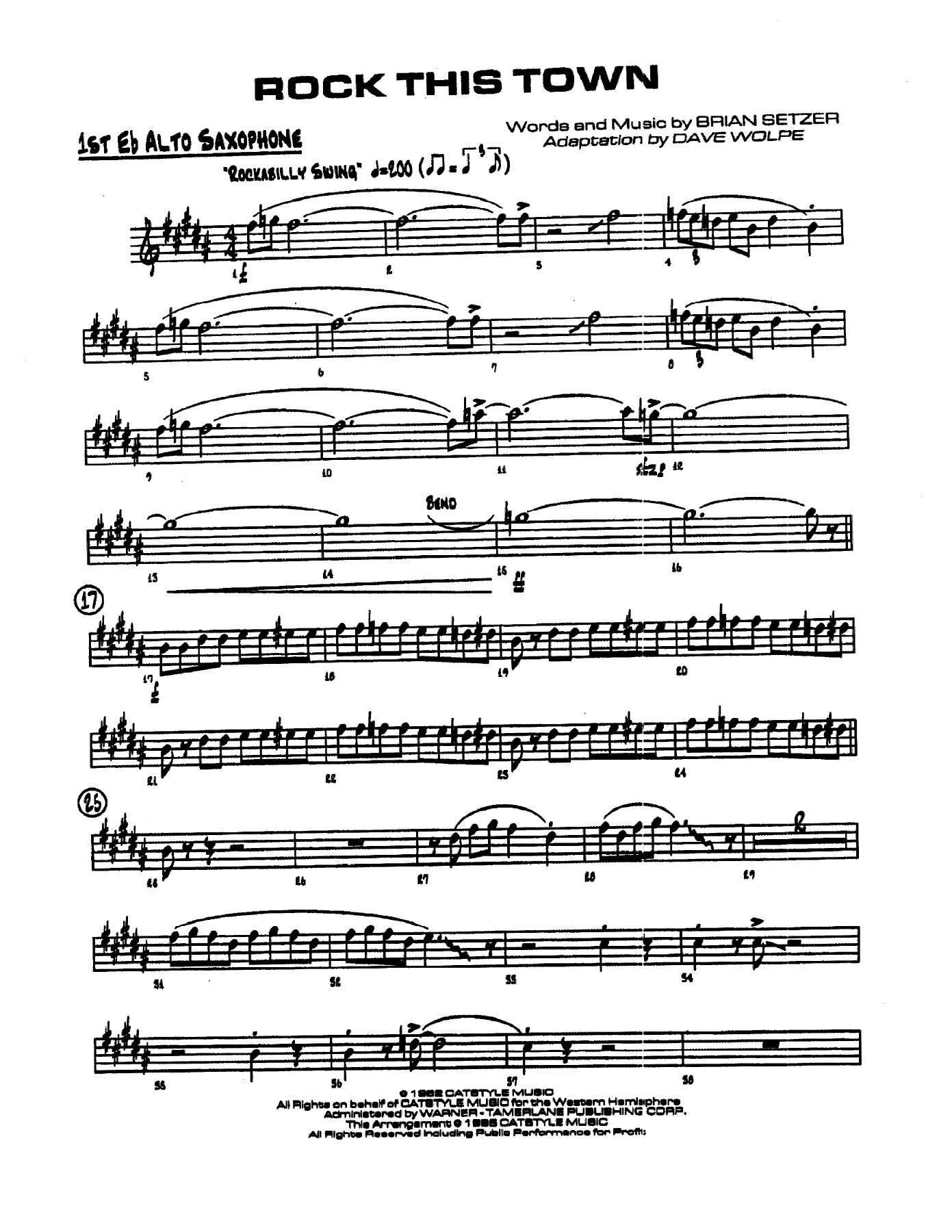 Rock This Town — sheet music preview