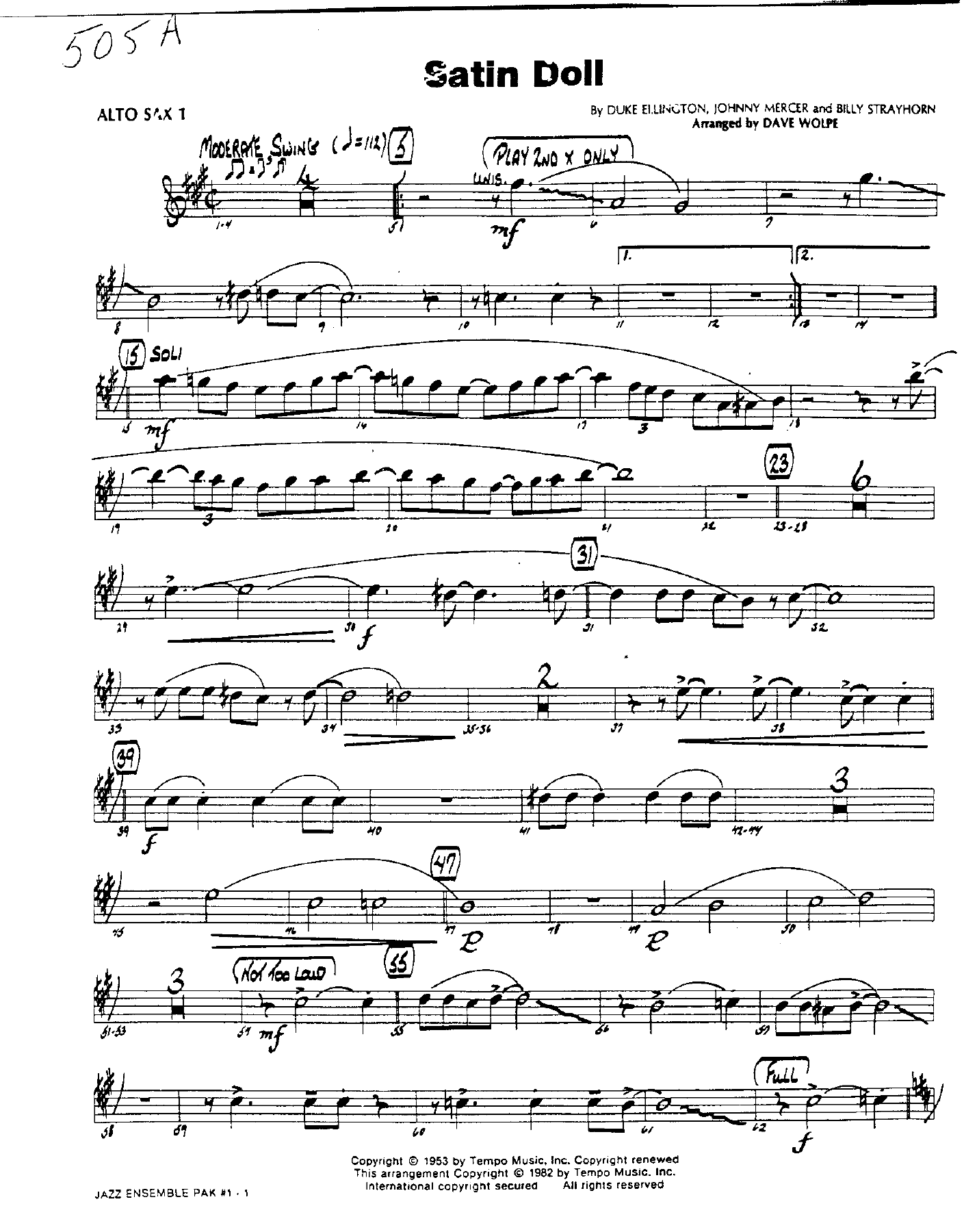 Satin Doll — sheet music preview