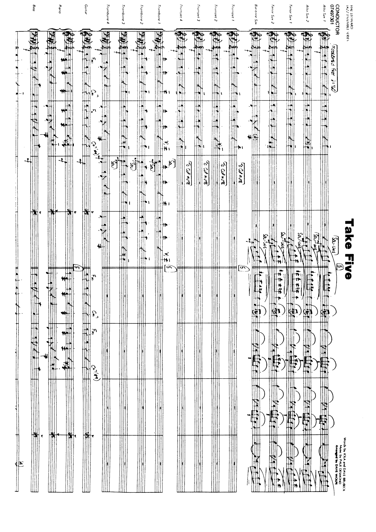 Take Five — sheet music preview