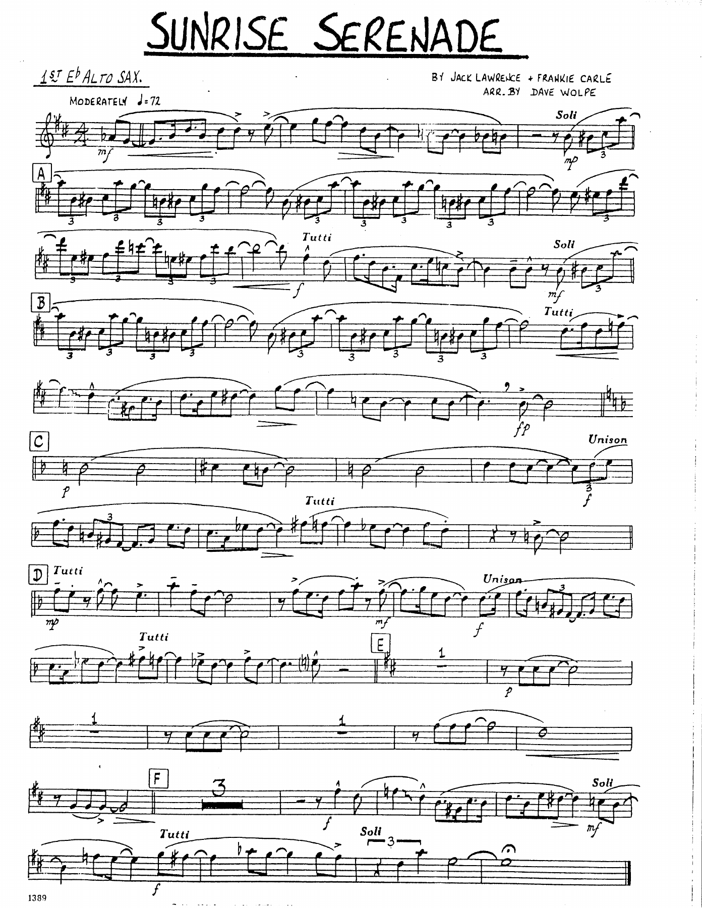 Sunrise Serenade — sheet music preview