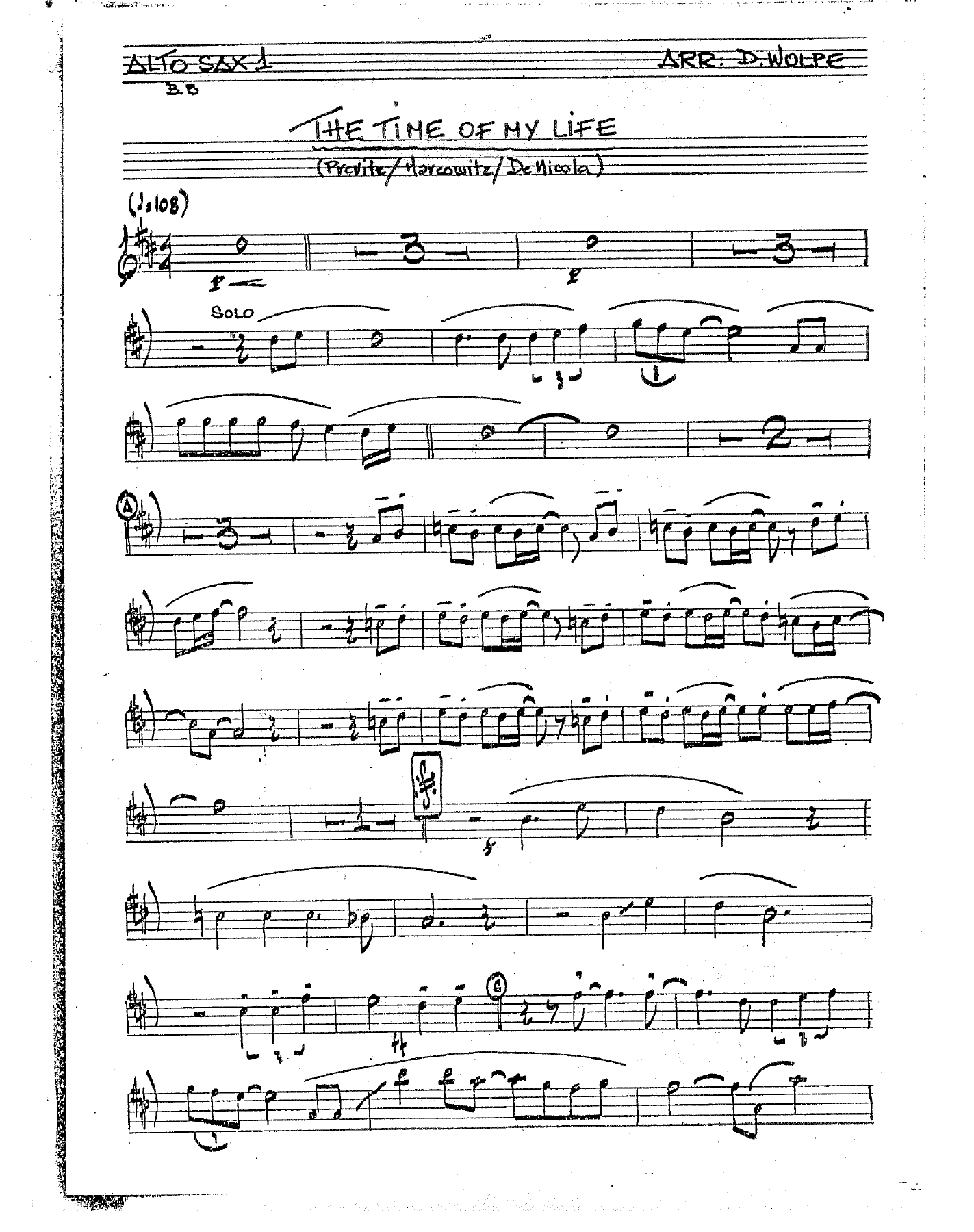 The Time Of My Life — sheet music preview