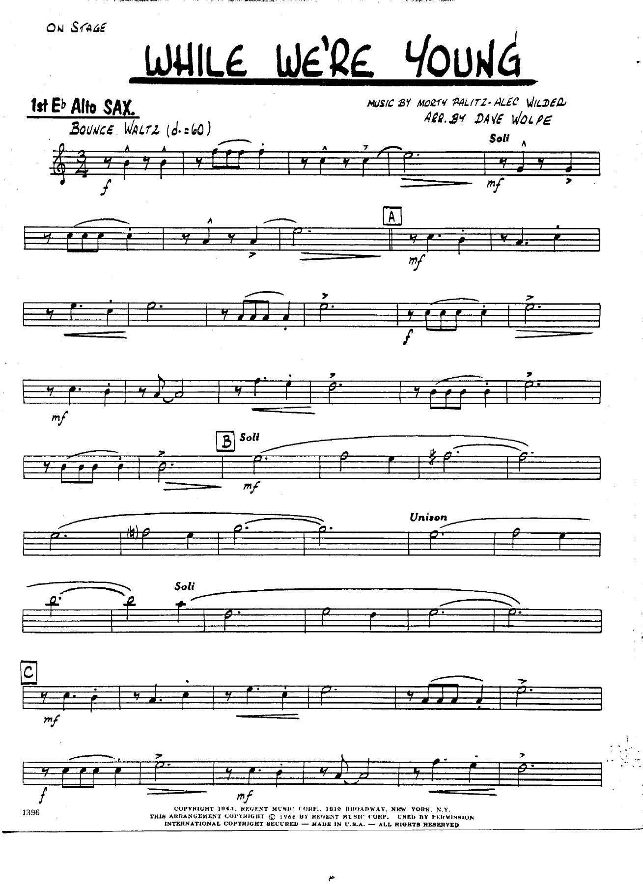 While We're Young — sheet music preview