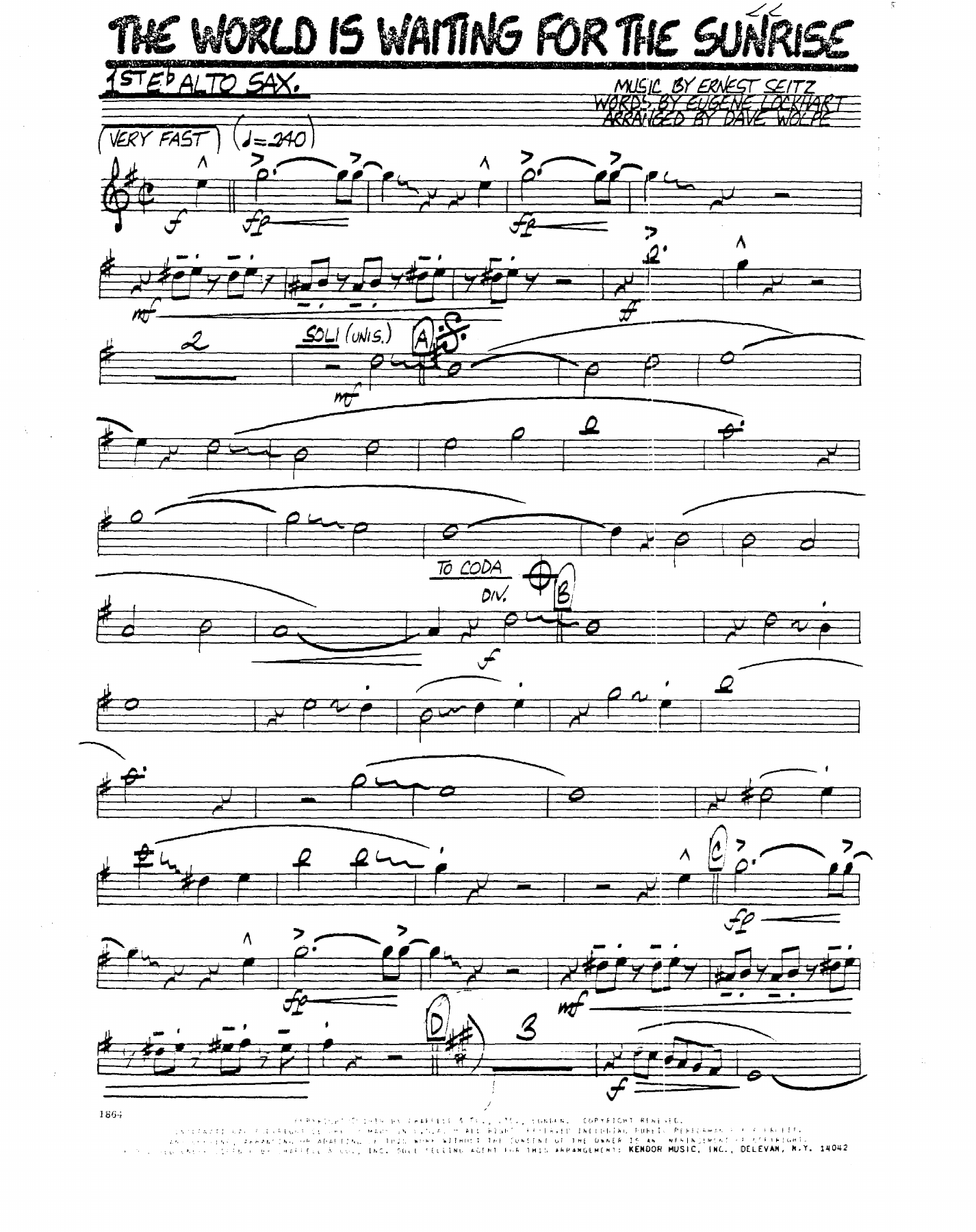 World Is Waiting For The Sunrise — sheet music preview