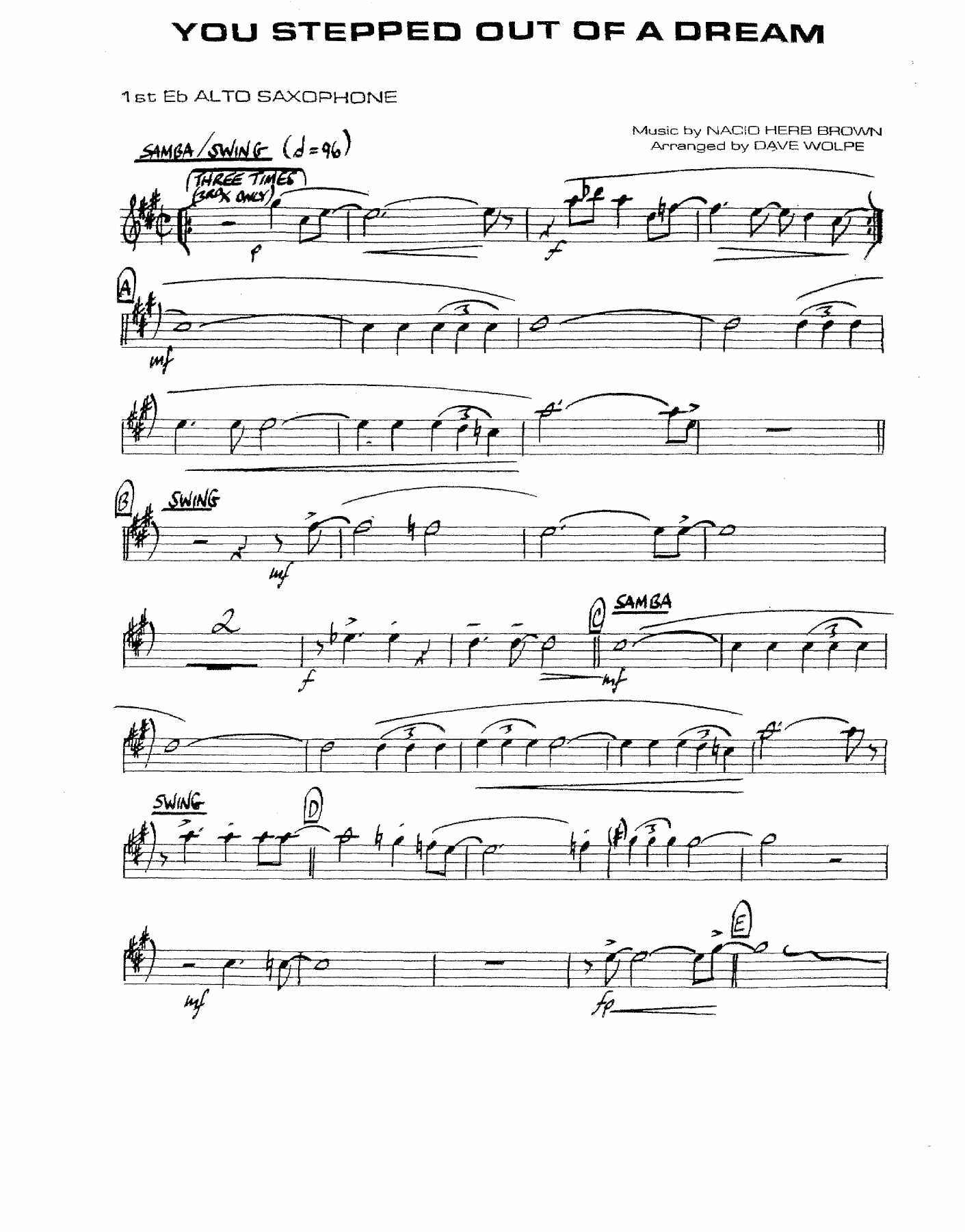 You Stepped Out Of A Dream — sheet music preview