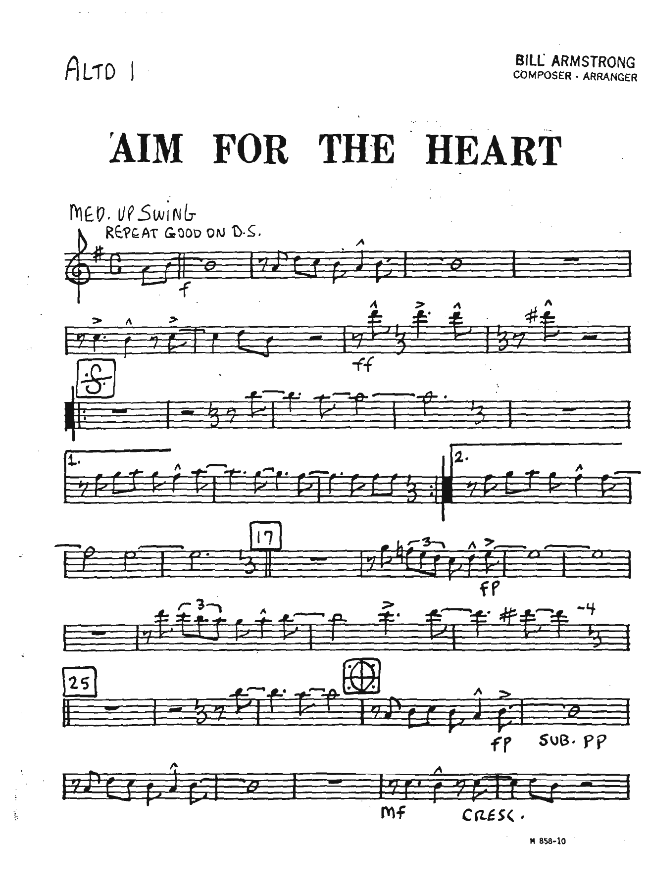 Aim For The Heart (B.Armstrong) D.Severinson — sheet music preview