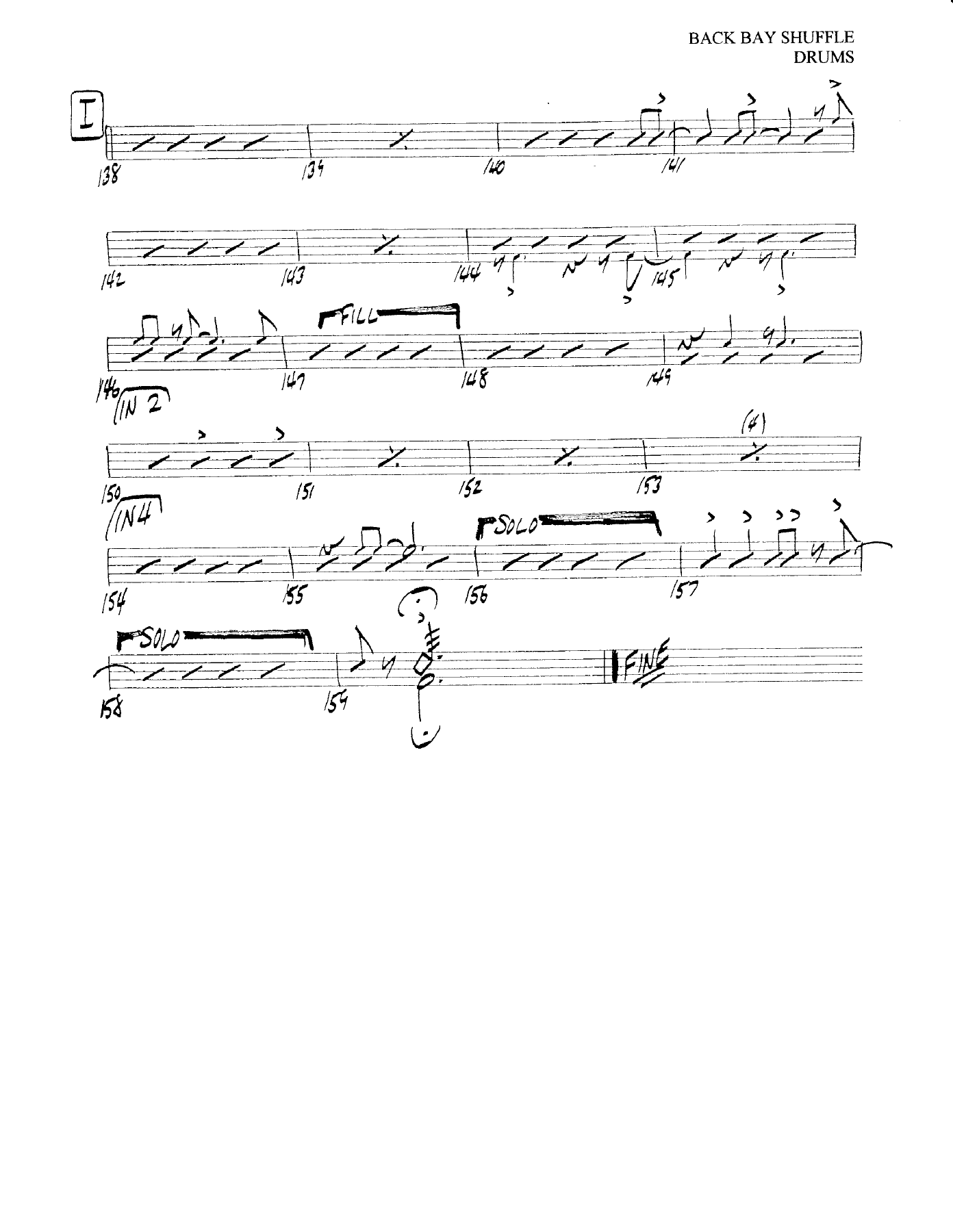 Back Bay Shuffle (J.Bambridge) Tonight Show Band — sheet music preview