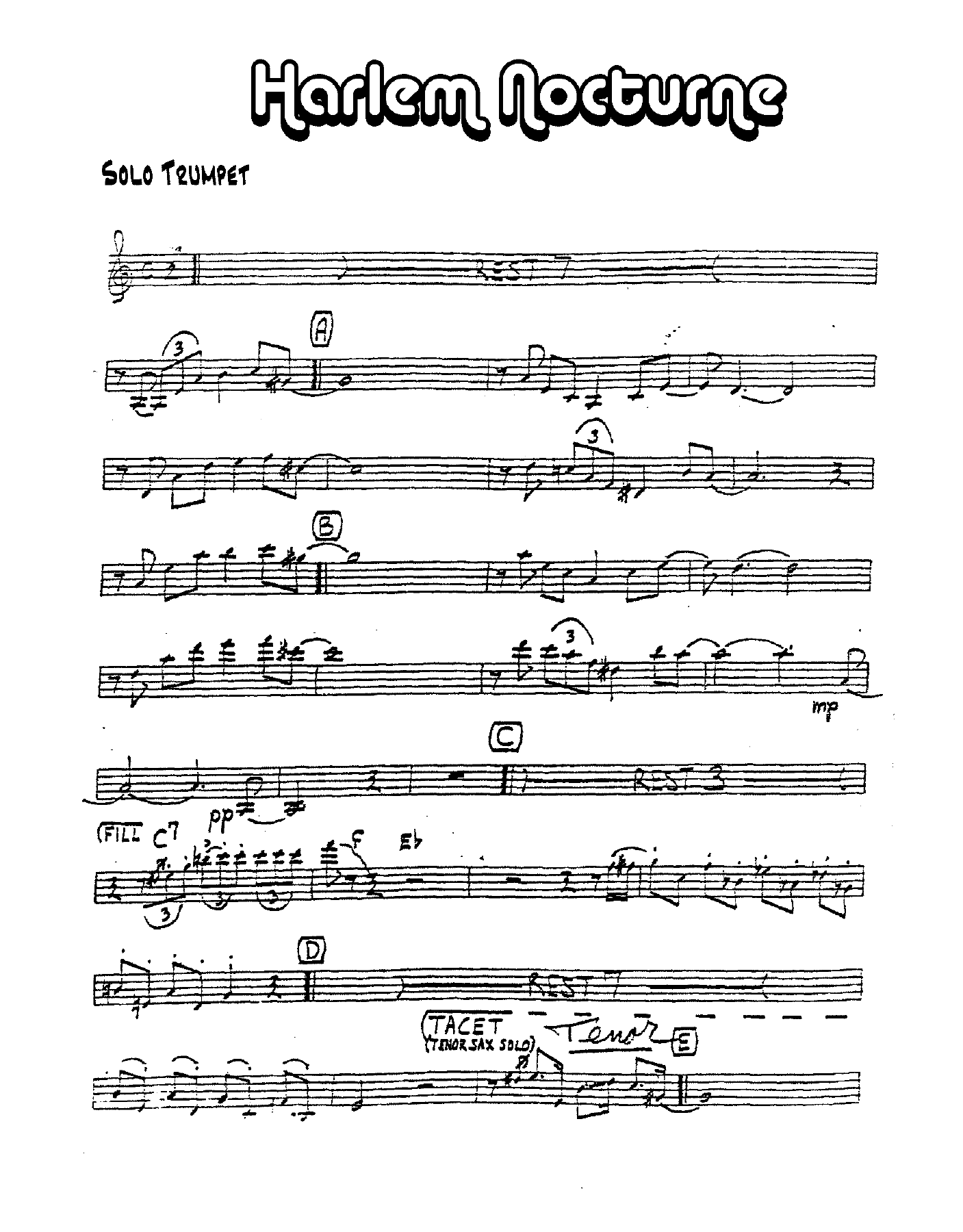 Harlem Nocturne — sheet music preview