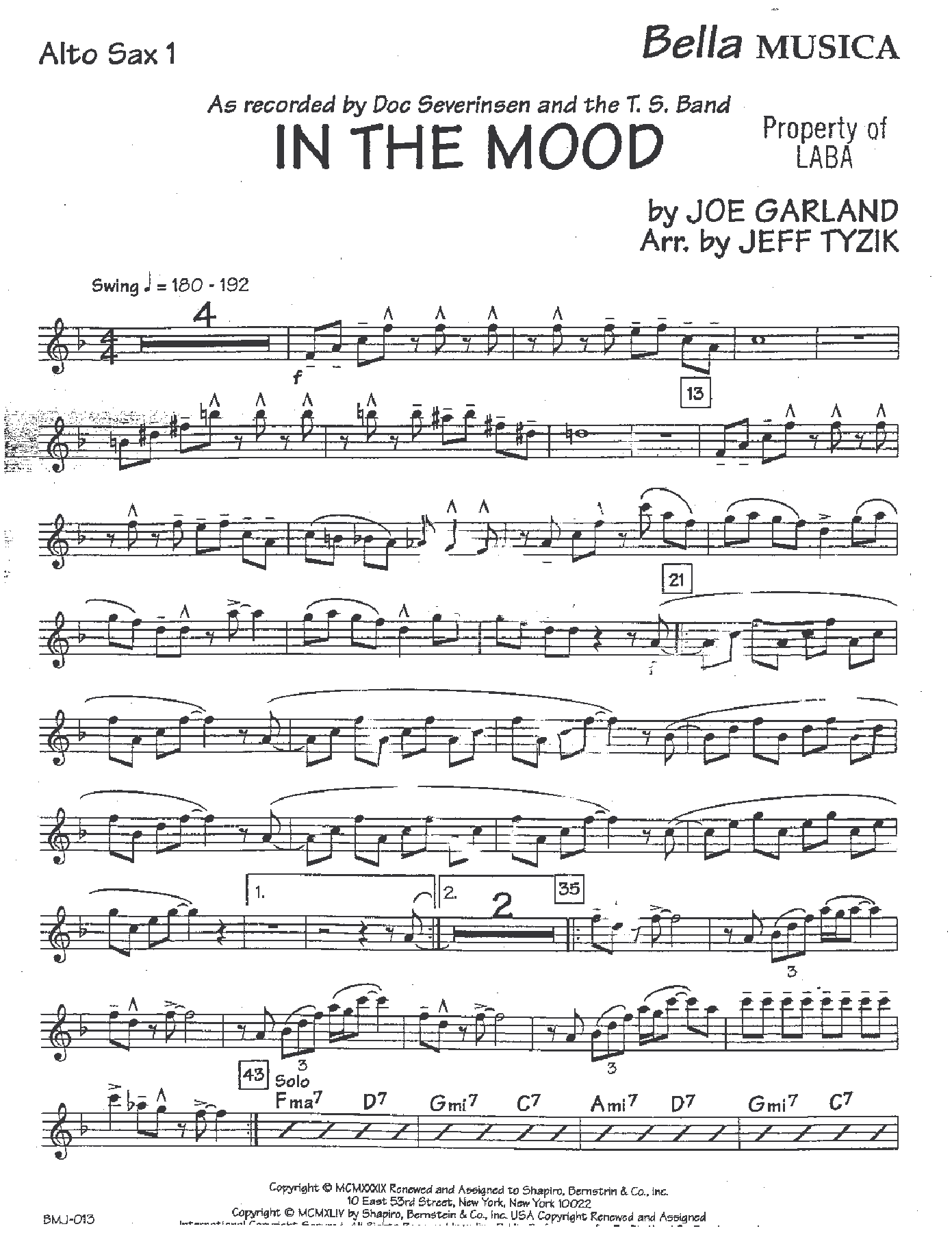 In The Mood — sheet music preview