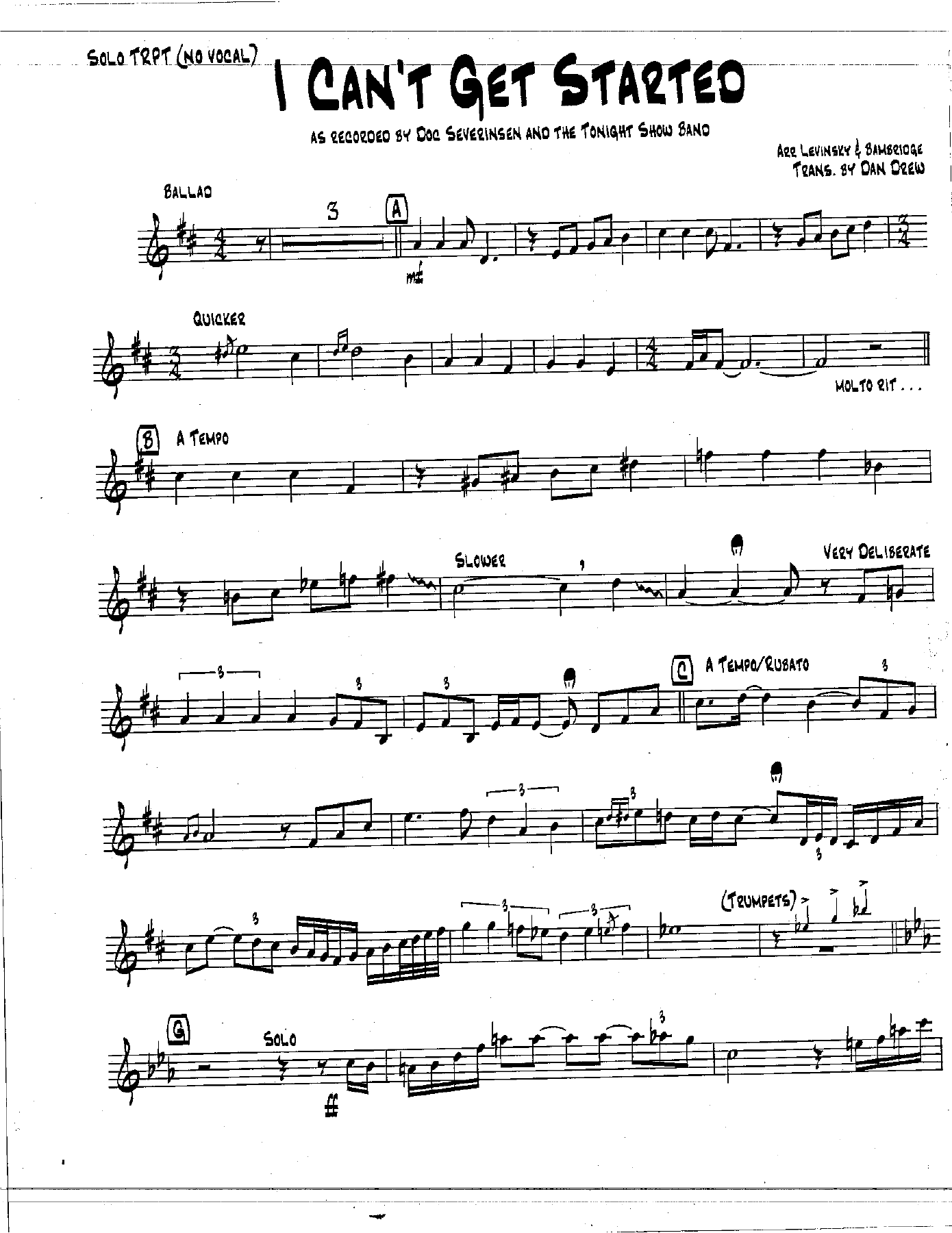 I Can't Get Started — sheet music preview
