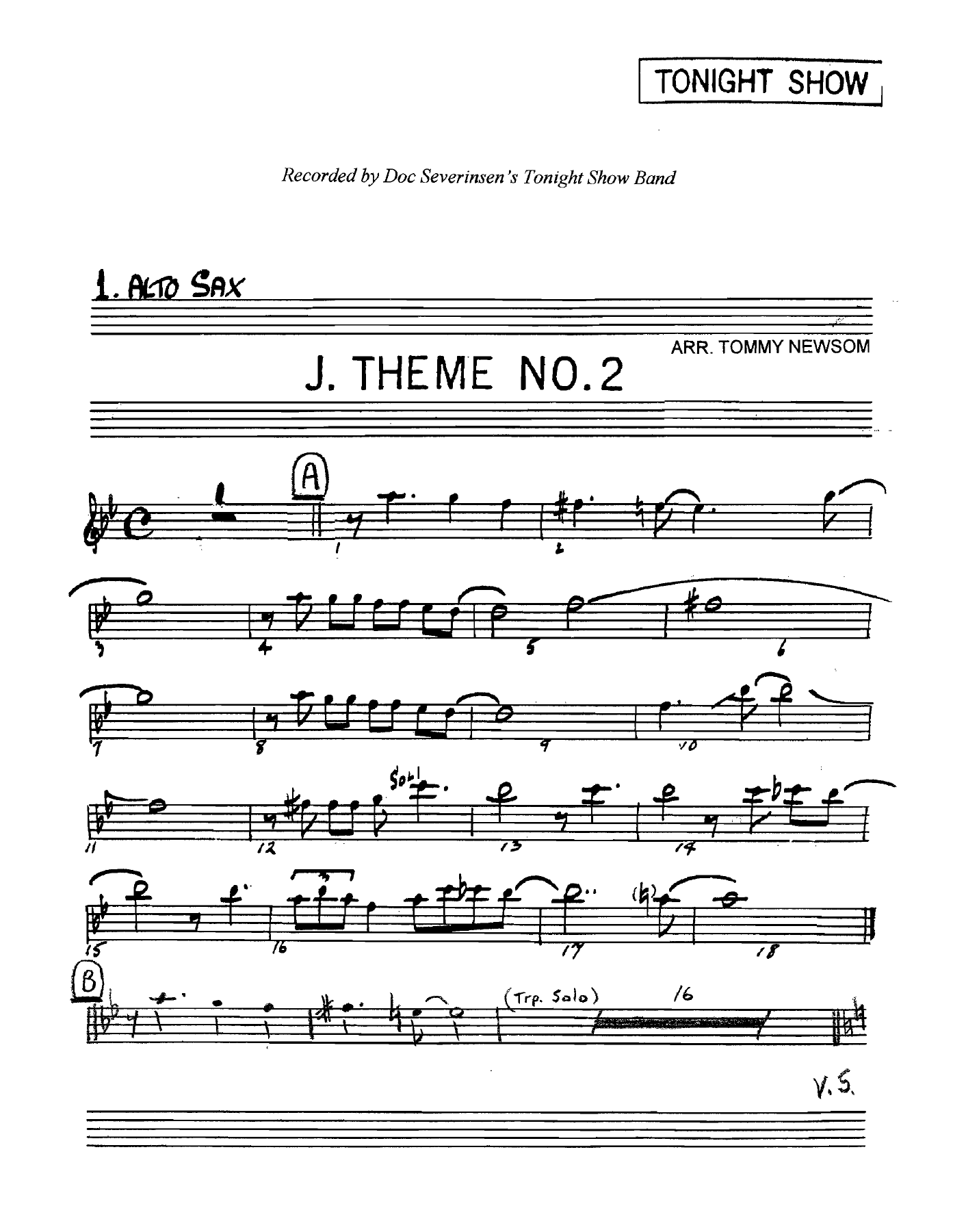 Johnny's Theme No 2 — sheet music preview