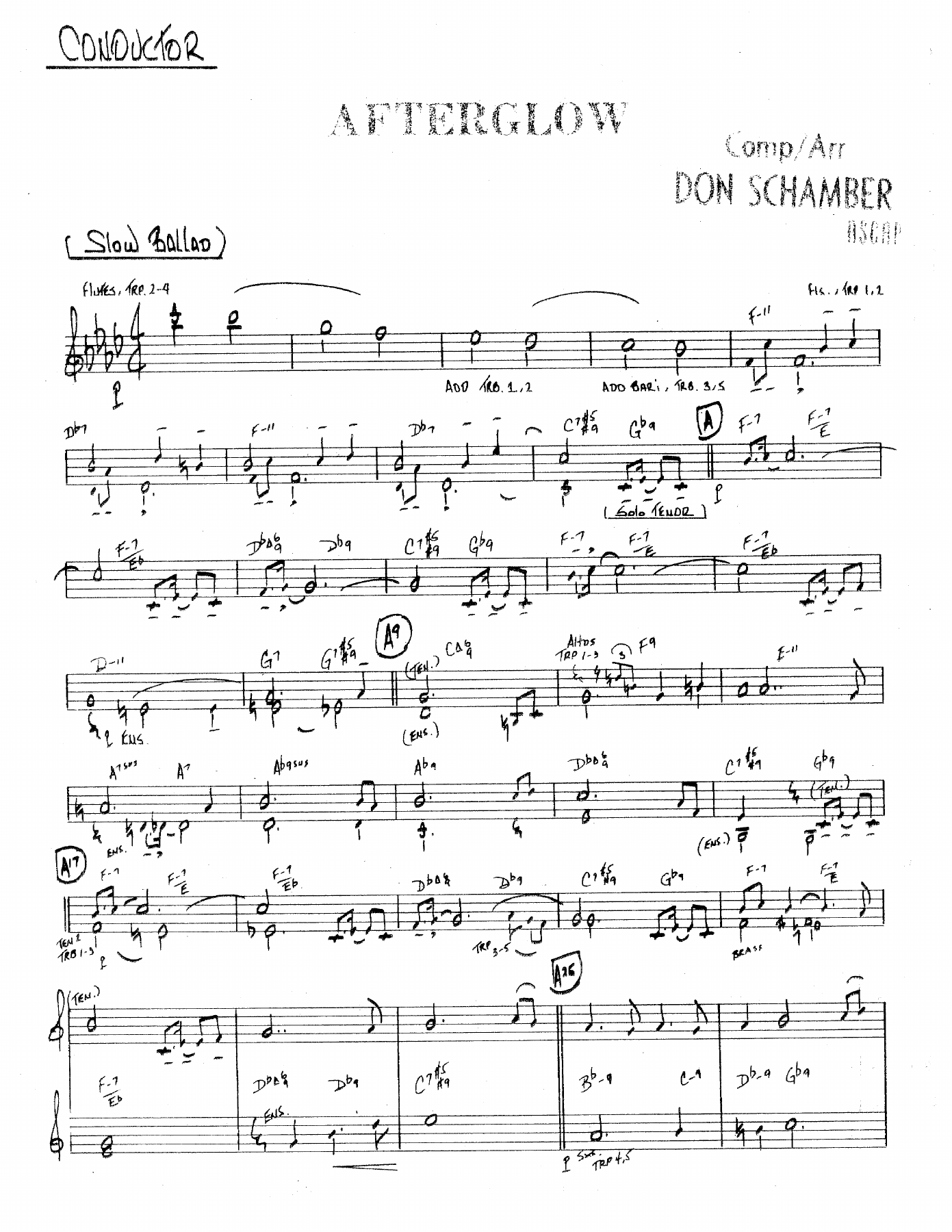 Afterglow — sheet music preview