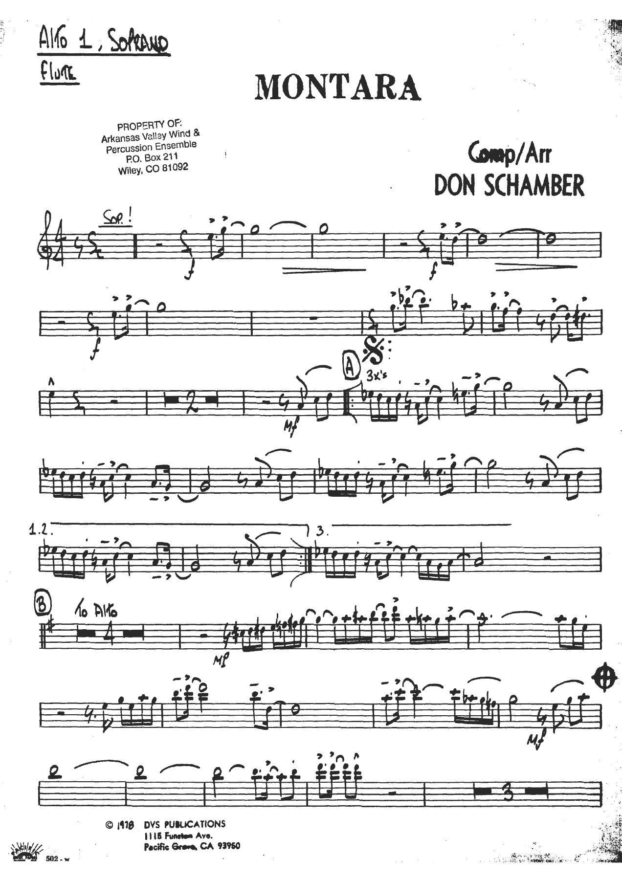 Montara — sheet music preview