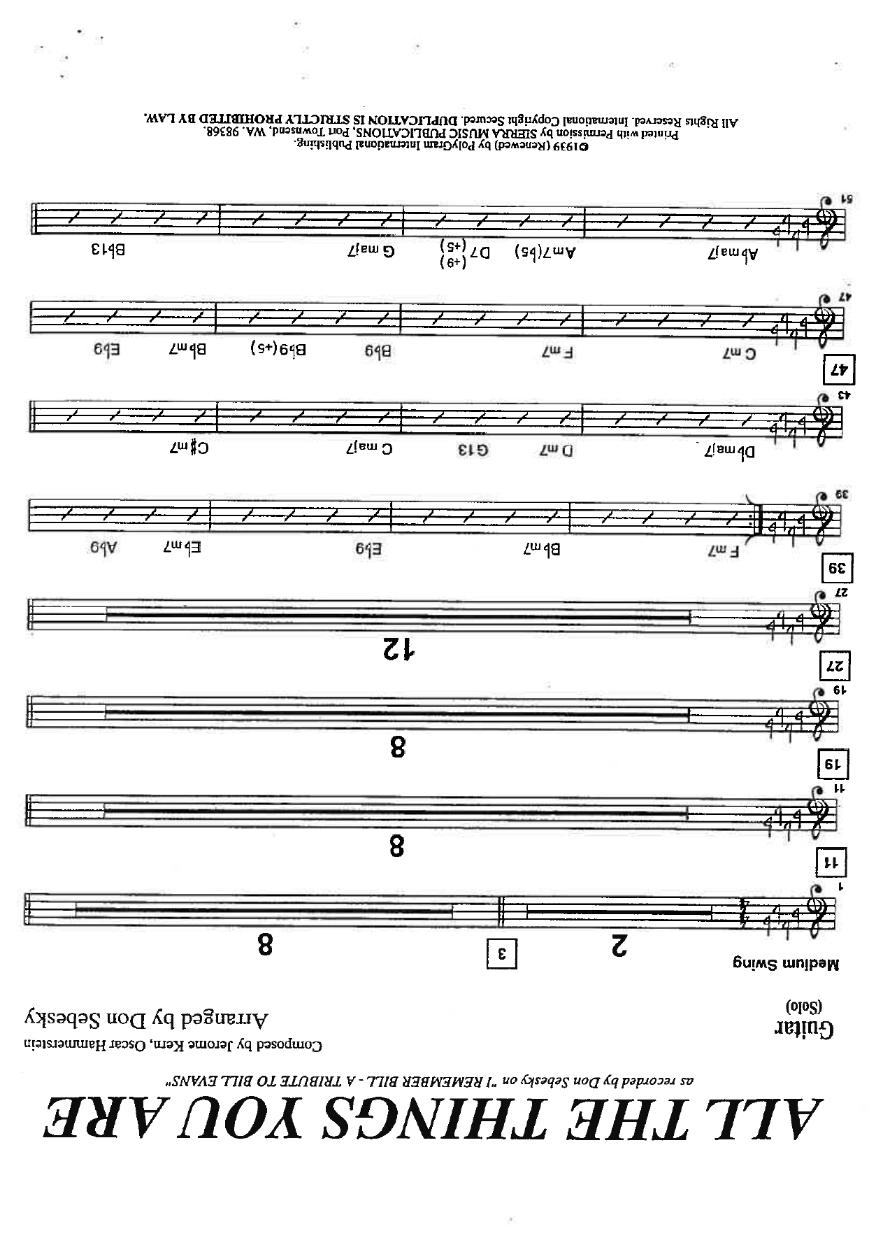 All The Things You Are — sheet music preview