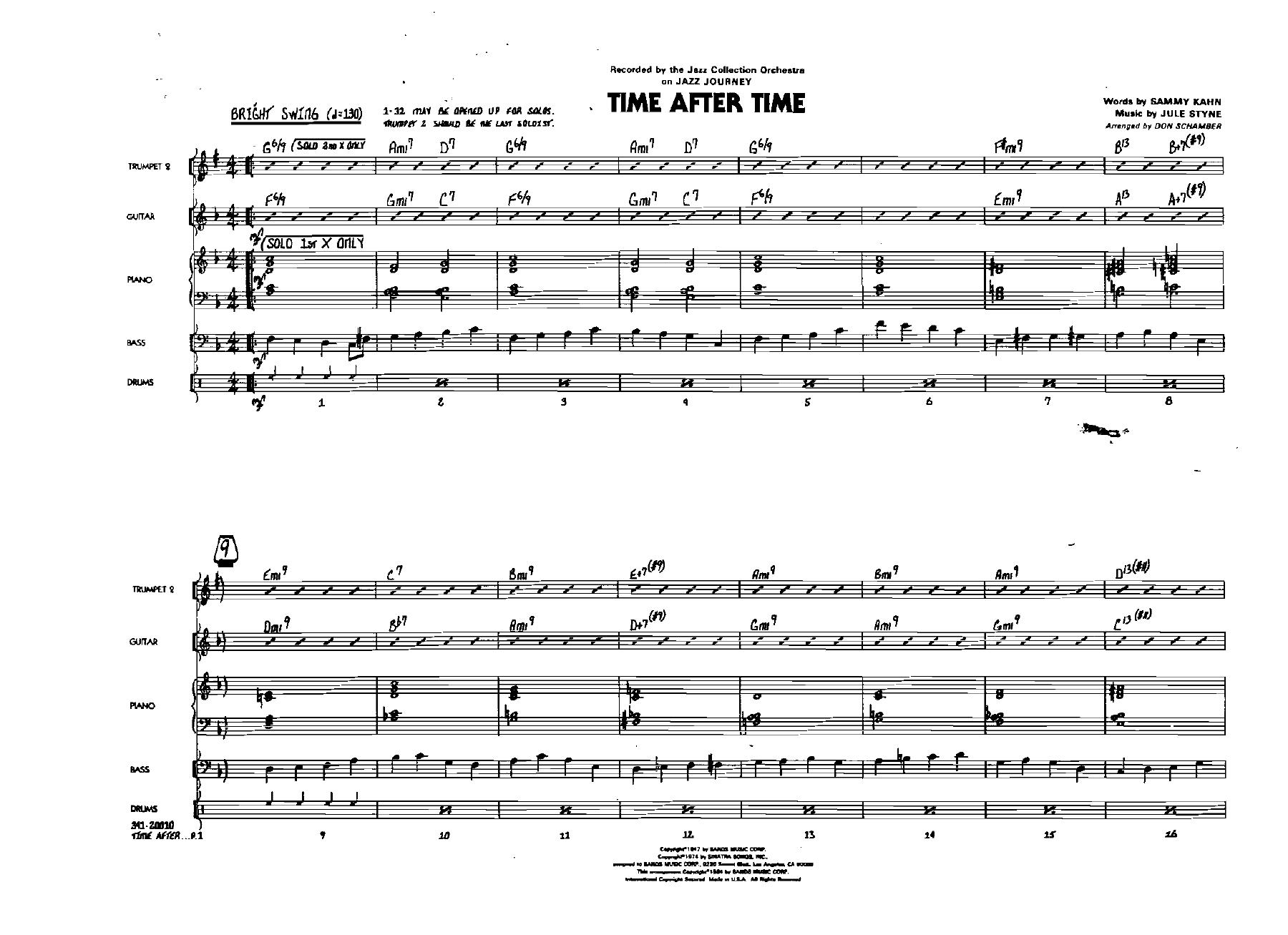 Time After Time (D.Schamber) TRP — sheet music preview