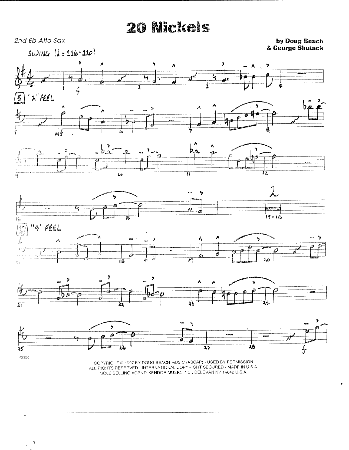 20 Nickels — sheet music preview