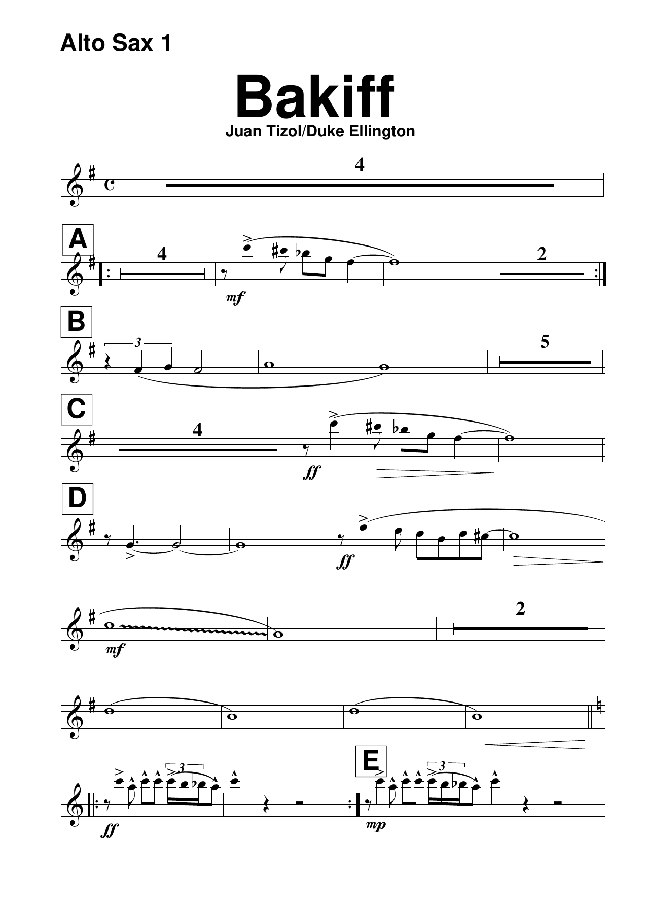 Bakiff — sheet music preview