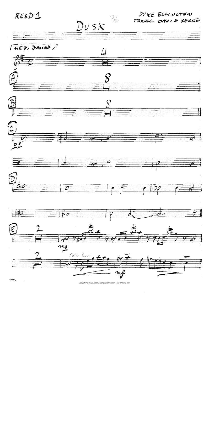 Dusk — sheet music preview