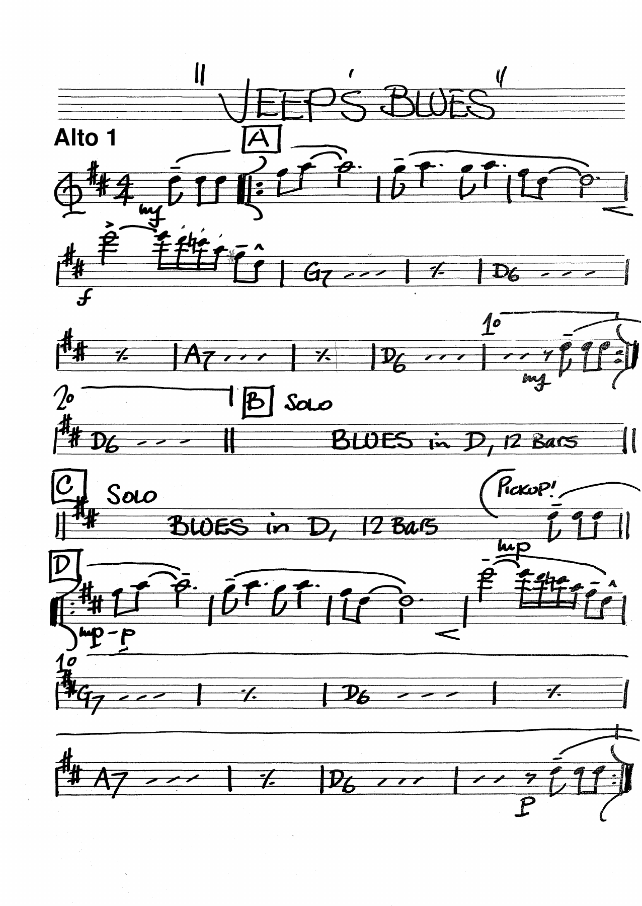 Jeep's Blues D.Ellington-J.Hodges) MP3 — sheet music preview