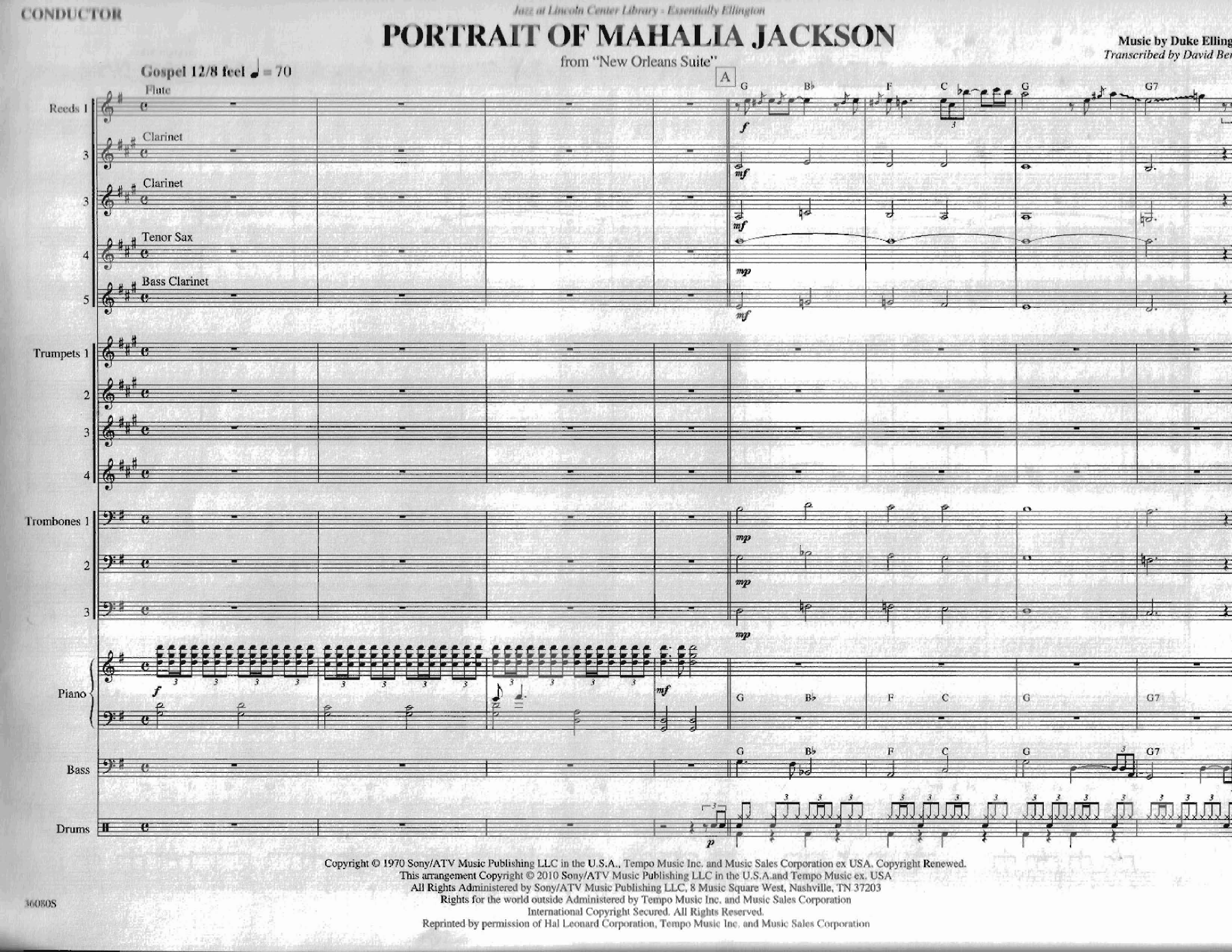 Portrait Of Mahalia Jackson (D.Ellington) D.Berger — sheet music preview