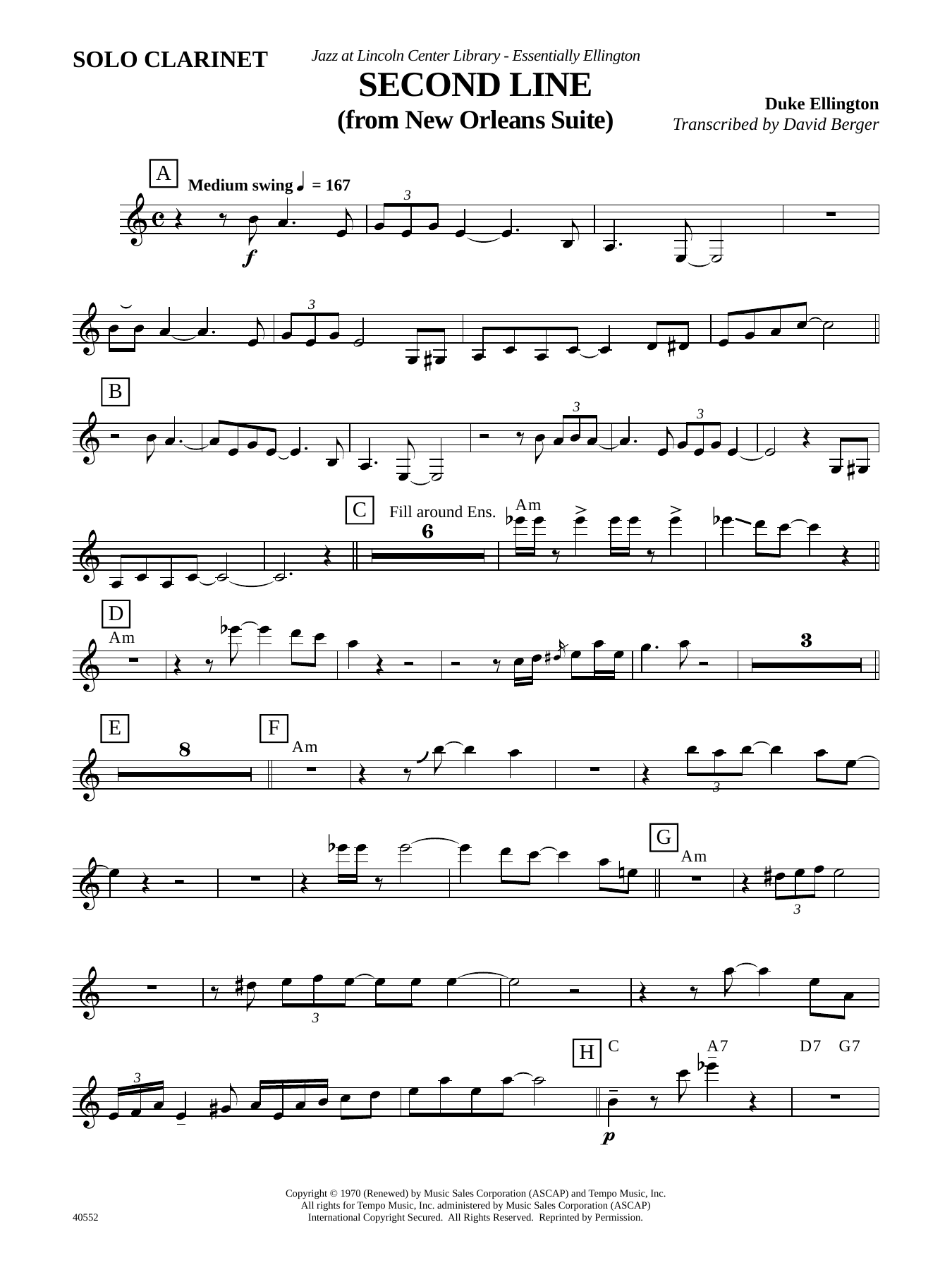 Second Line (D.Ellington) D.Berger — sheet music preview