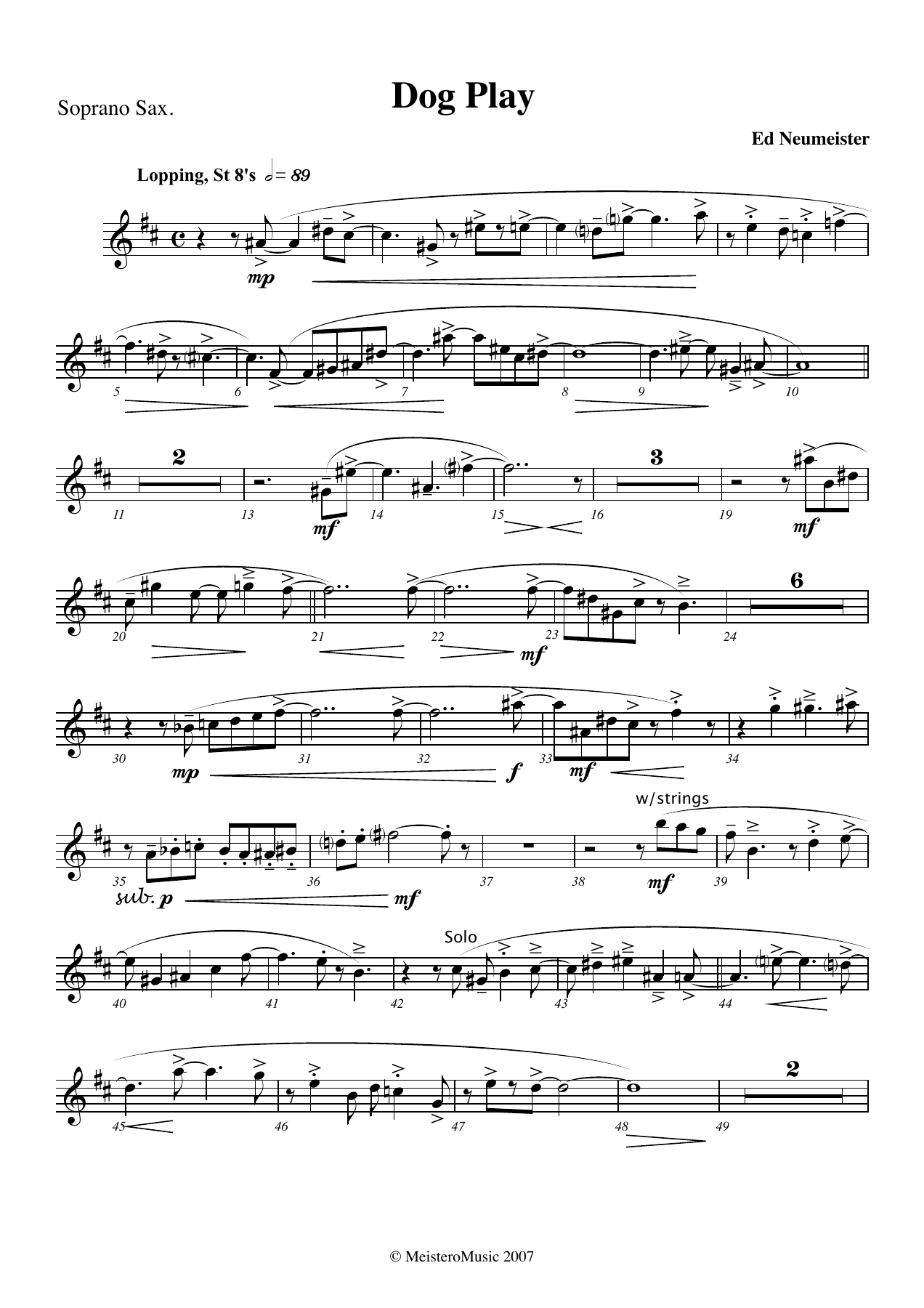 Dog Play — sheet music preview