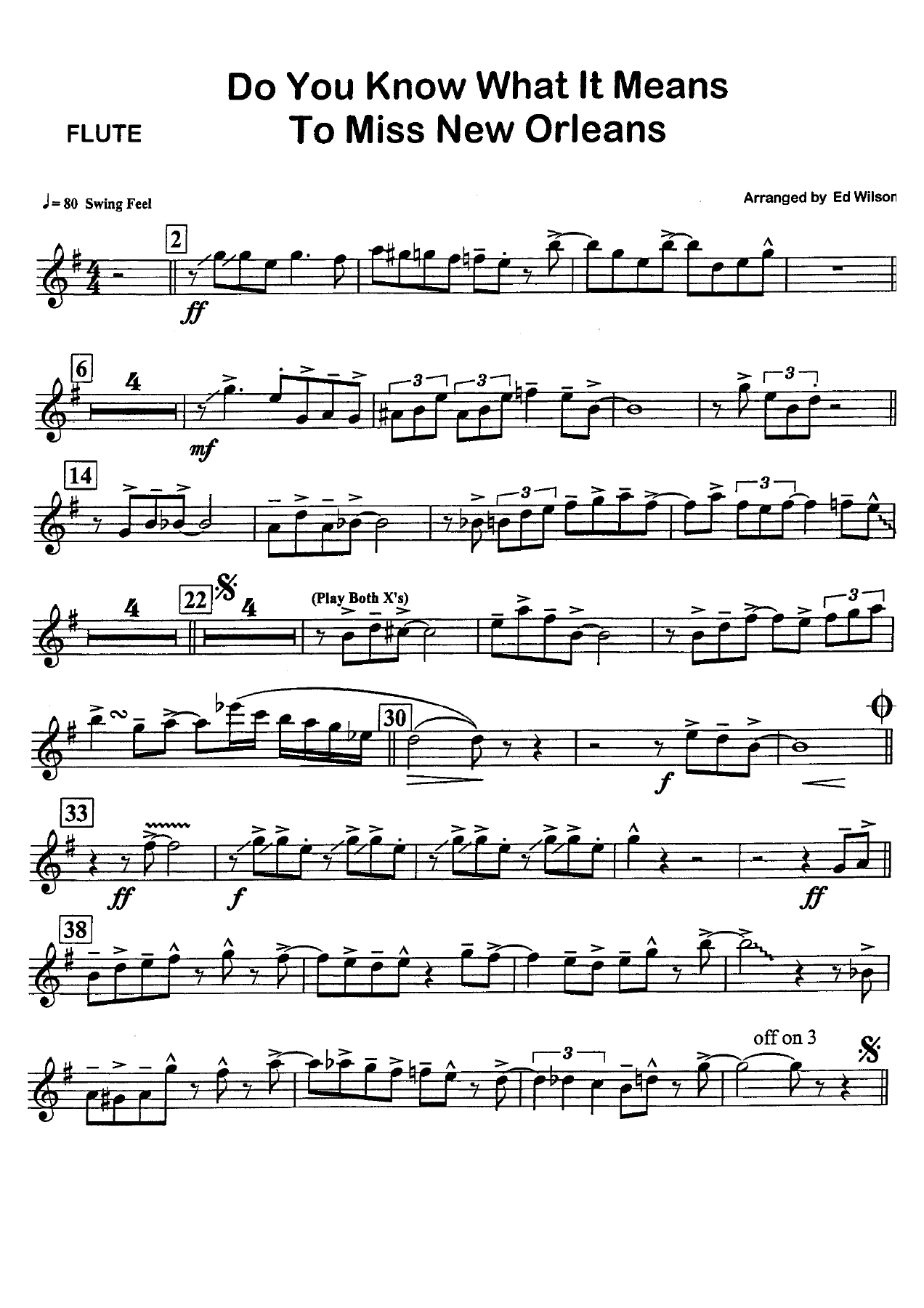 Do You Know What It Means To Miss New Orleans — Big Band sheet music by Ed Wilson | Jazz Standard