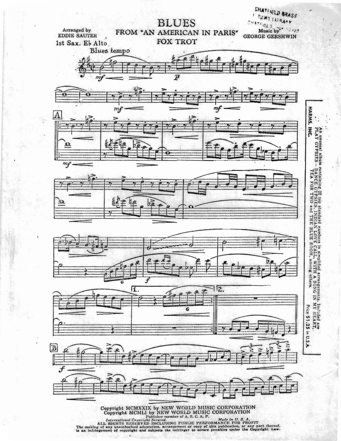 Blues From An American In Paris (E.Sauter) 32 — sheet music preview