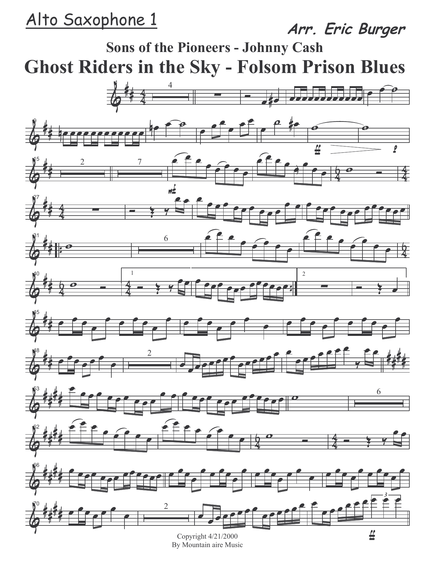 Ghost Riders In The Sky — Big Band sheet music by E.Burger | Jazz Standard